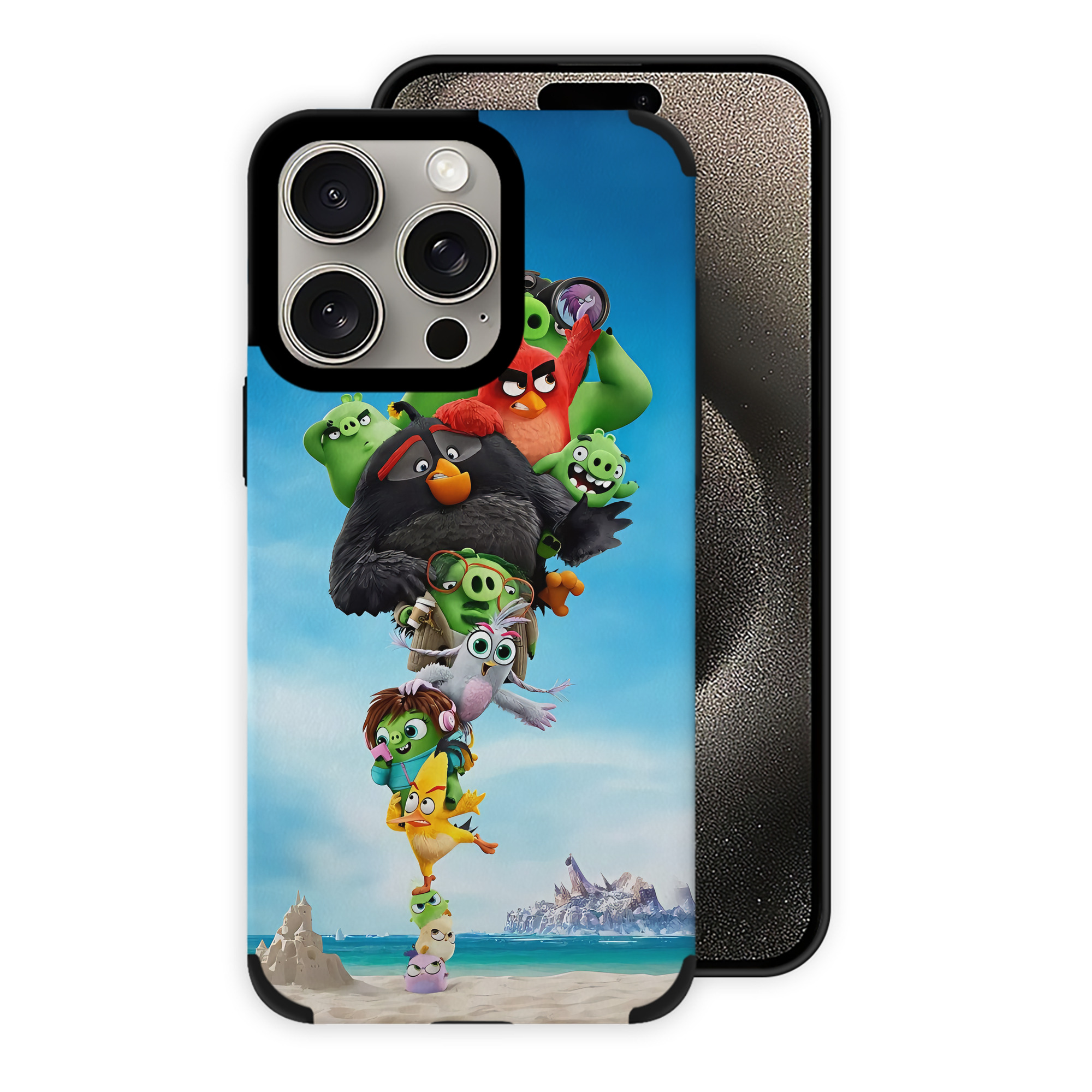 （画像用） Angry Birds アングリーバード 【iPhone15ProMax対応】 PUレザー スマホケース 耐衝撃＆黄変防止