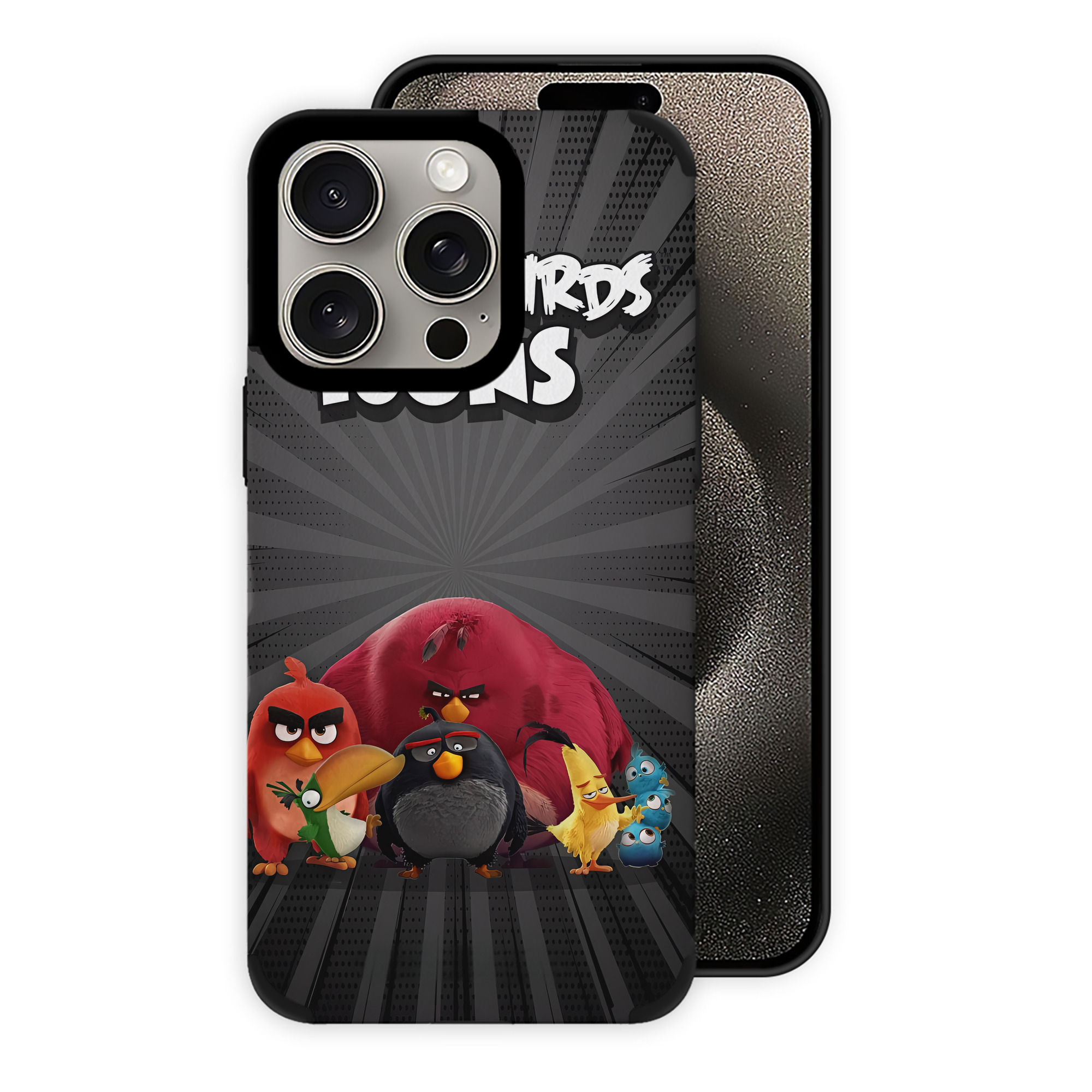 （画像用） Angry Birds アングリーバード 【iPhone15ProMax対応】 PUレザー スマホケース 耐衝撃＆黄変防止