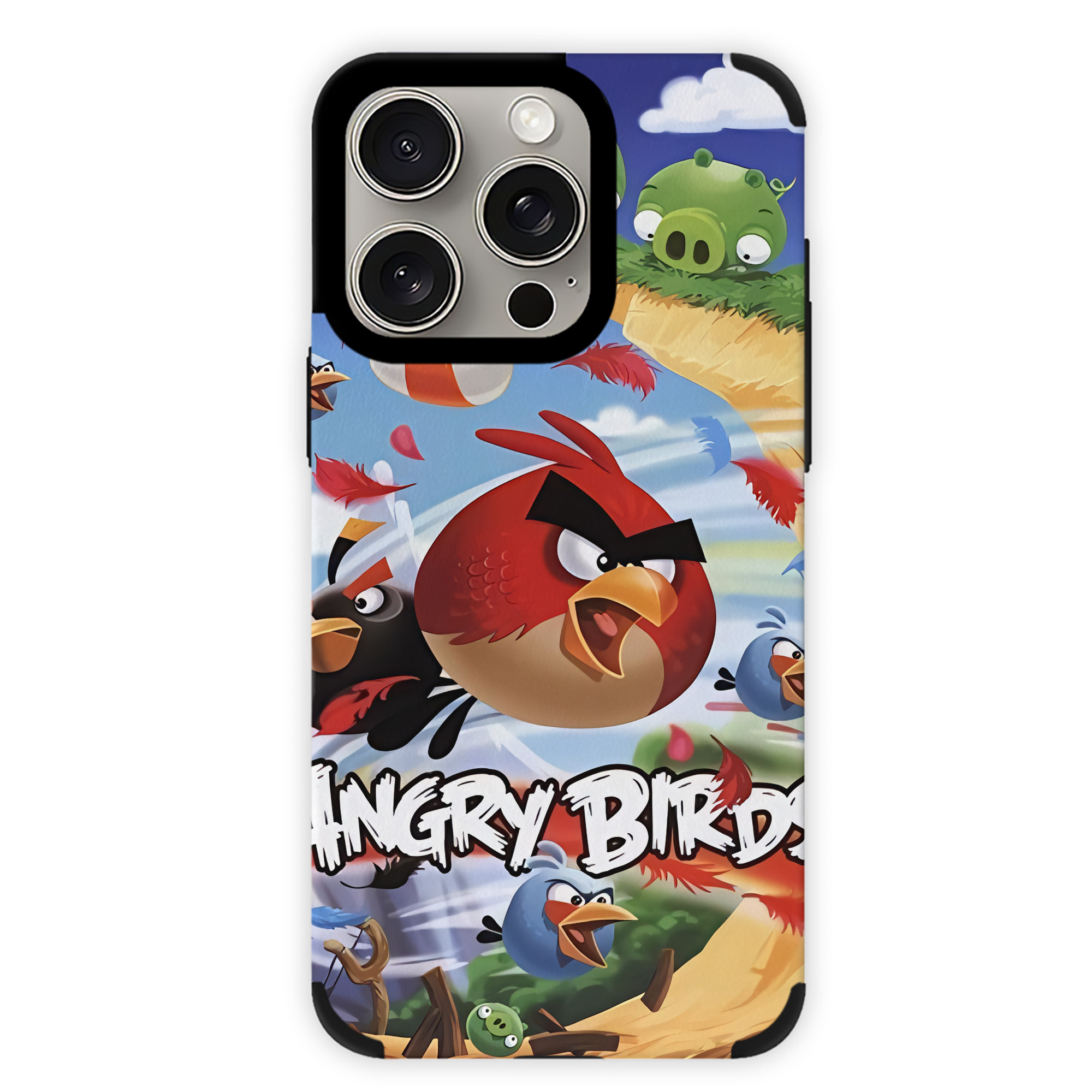（画像用） Angry Birds アングリーバード 【iPhone15ProMax対応】 PUレザー スマホケース 耐衝撃＆黄変防止