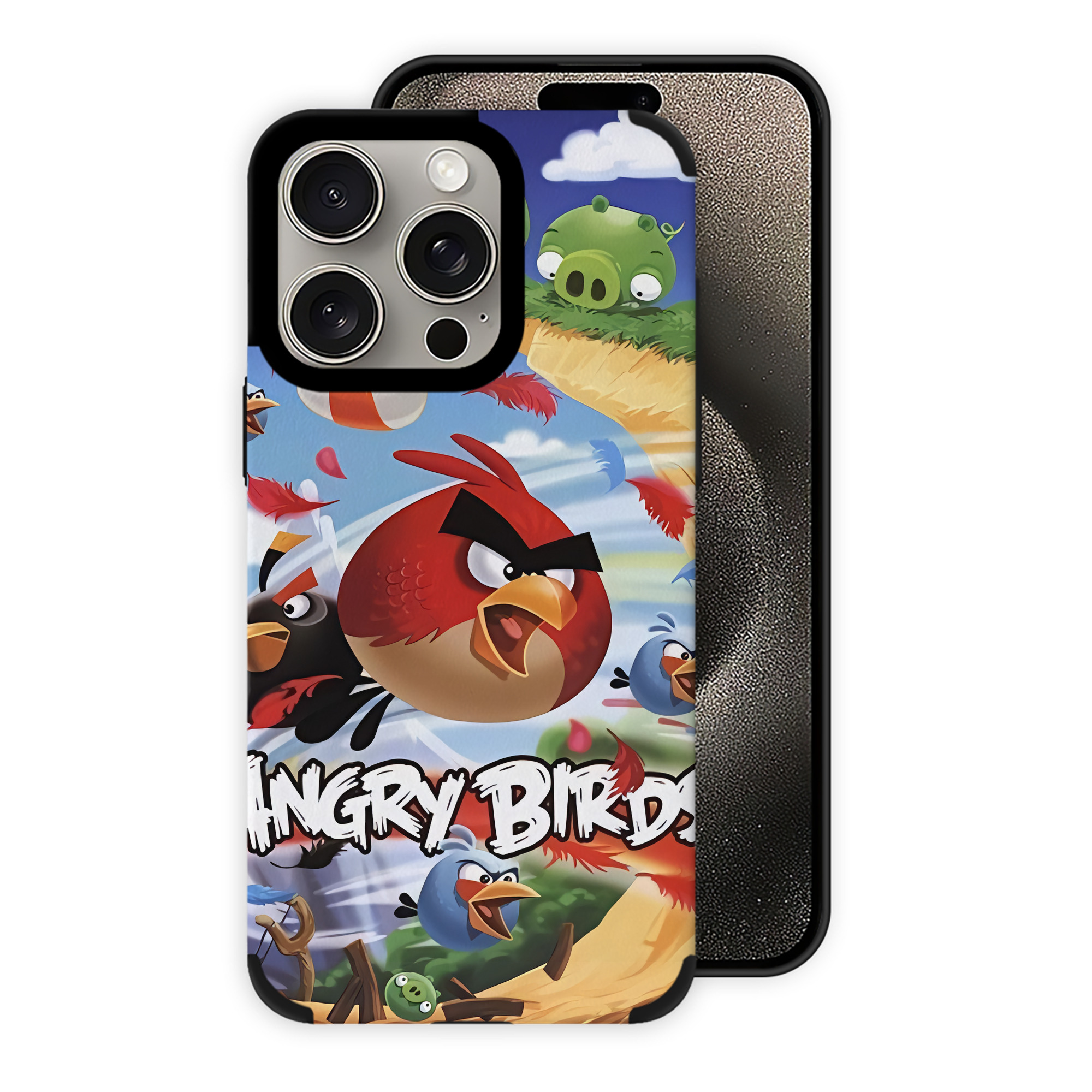 （画像用） Angry Birds アングリーバード 【iPhone15ProMax対応】 PUレザー スマホケース 耐衝撃＆黄変防止