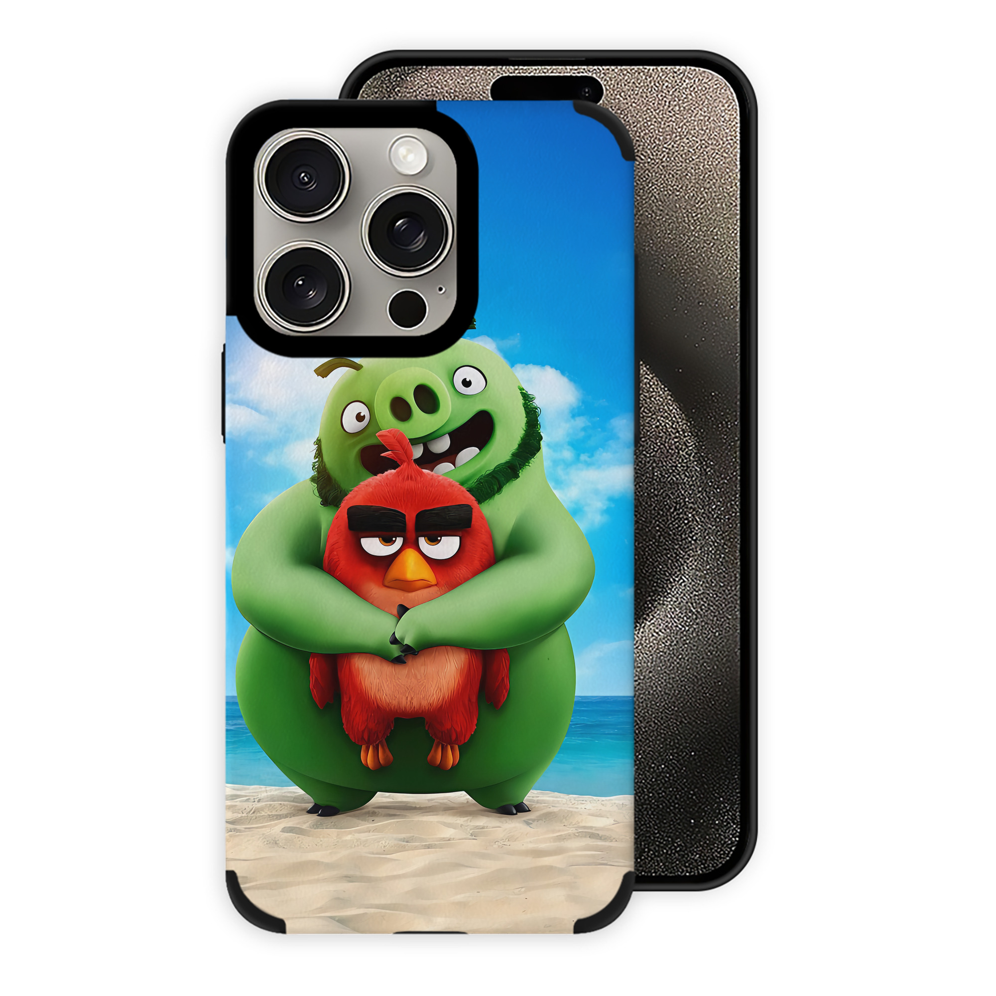 （画像用） Angry Birds アングリーバード 【iPhone15ProMax対応】 PUレザー スマホケース 耐衝撃＆黄変防止