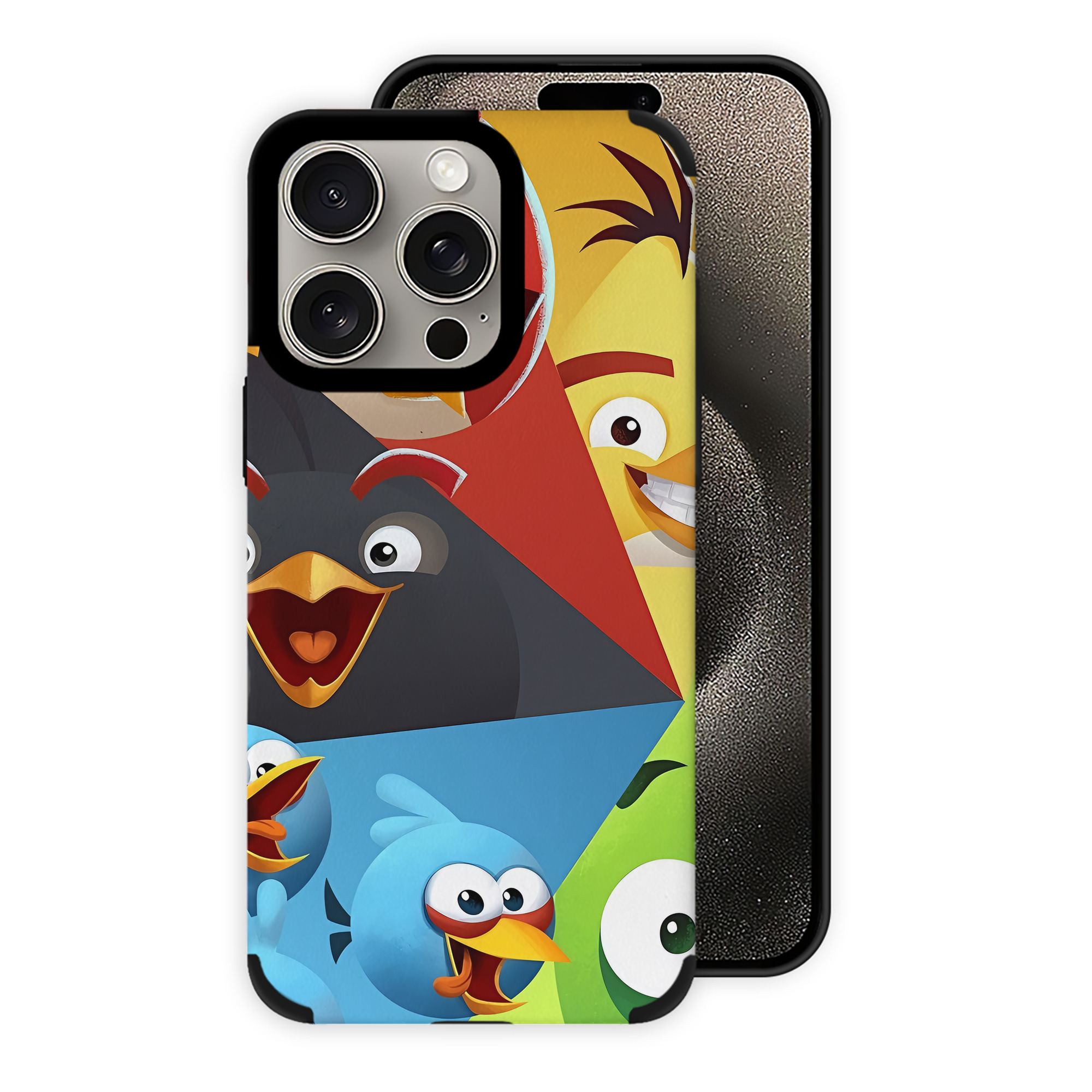 （画像用） Angry Birds アングリーバード 【iPhone15ProMax対応】 PUレザー スマホケース 耐衝撃＆黄変防止