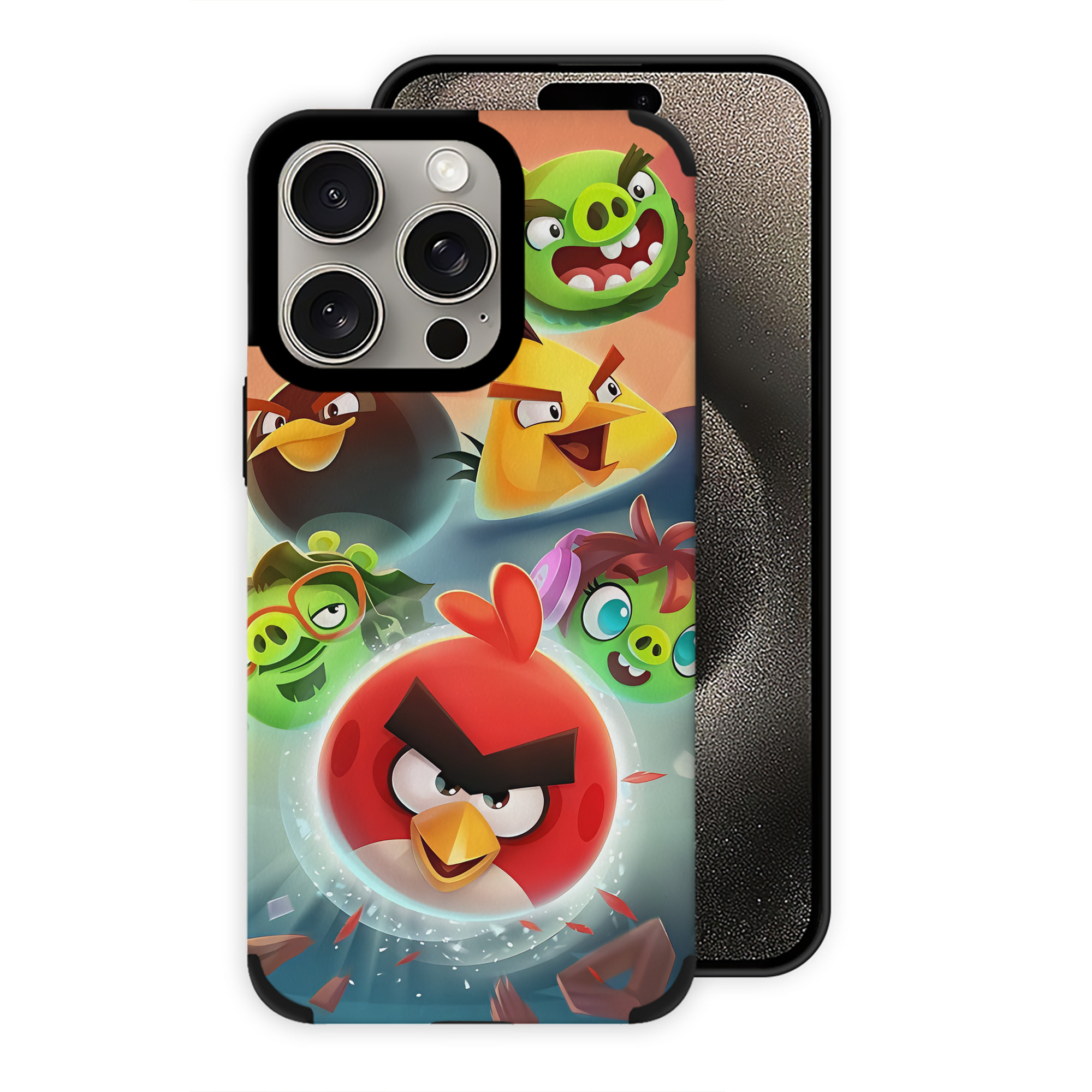 （画像用） Angry Birds アングリーバード 【iPhone15ProMax対応】 PUレザー スマホケース 耐衝撃＆黄変防止