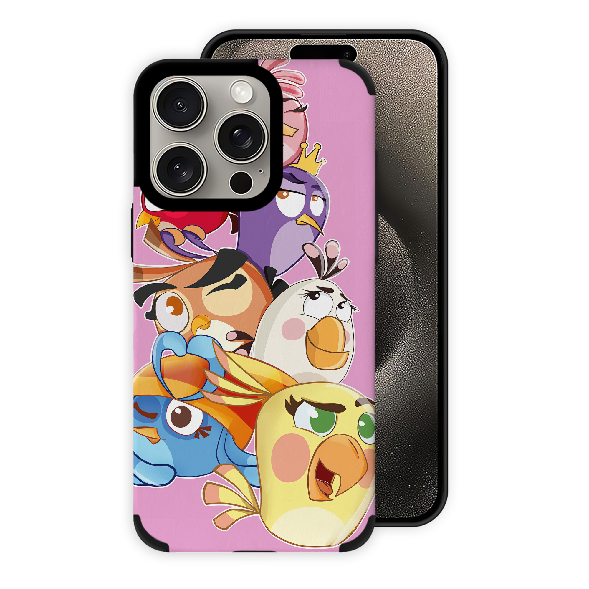 （画像用） Angry Birds アングリーバード 【iPhone15ProMax対応】 PUレザー スマホケース 耐衝撃＆黄変防止