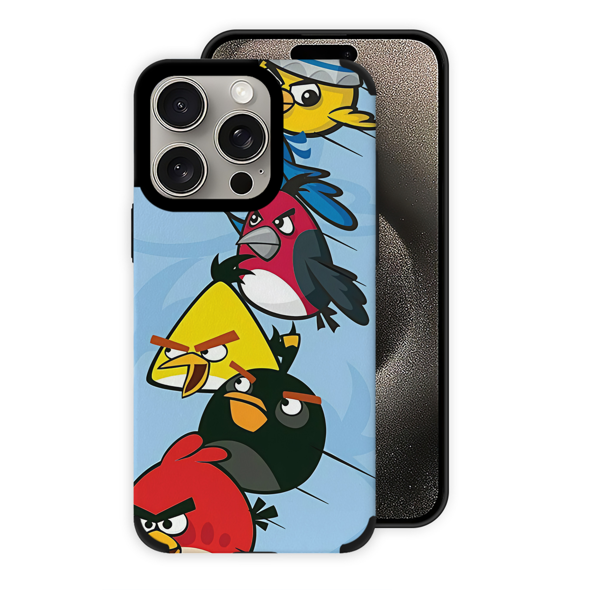 （画像用） Angry Birds アングリーバード 【iPhone15ProMax対応】 PUレザー スマホケース 耐衝撃＆黄変防止