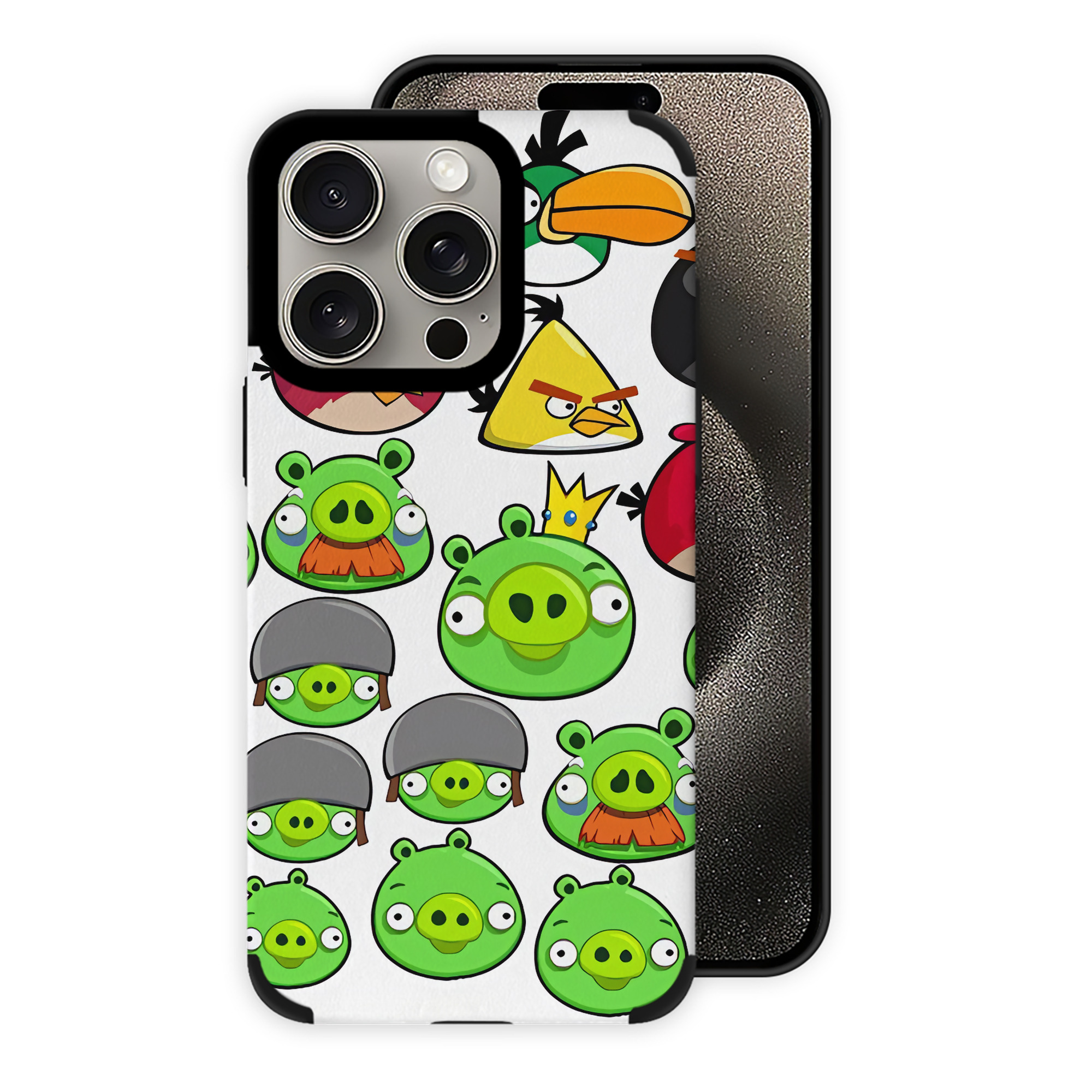 （画像用） Angry Birds アングリーバード 【iPhone15ProMax対応】 PUレザー スマホケース 耐衝撃＆黄変防止