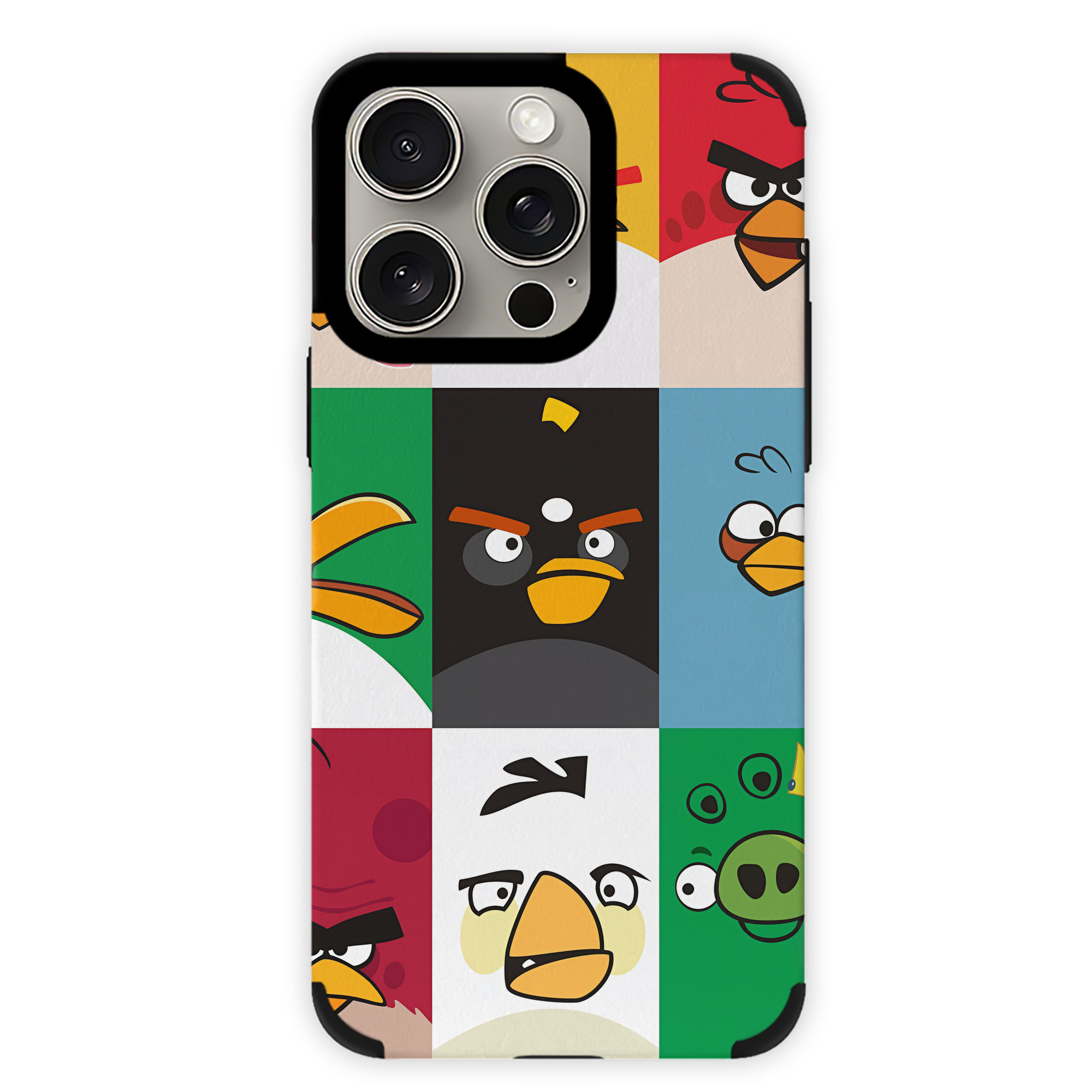 （画像用） Angry Birds アングリーバード 【iPhone15ProMax対応】 PUレザー スマホケース 耐衝撃＆黄変防止
