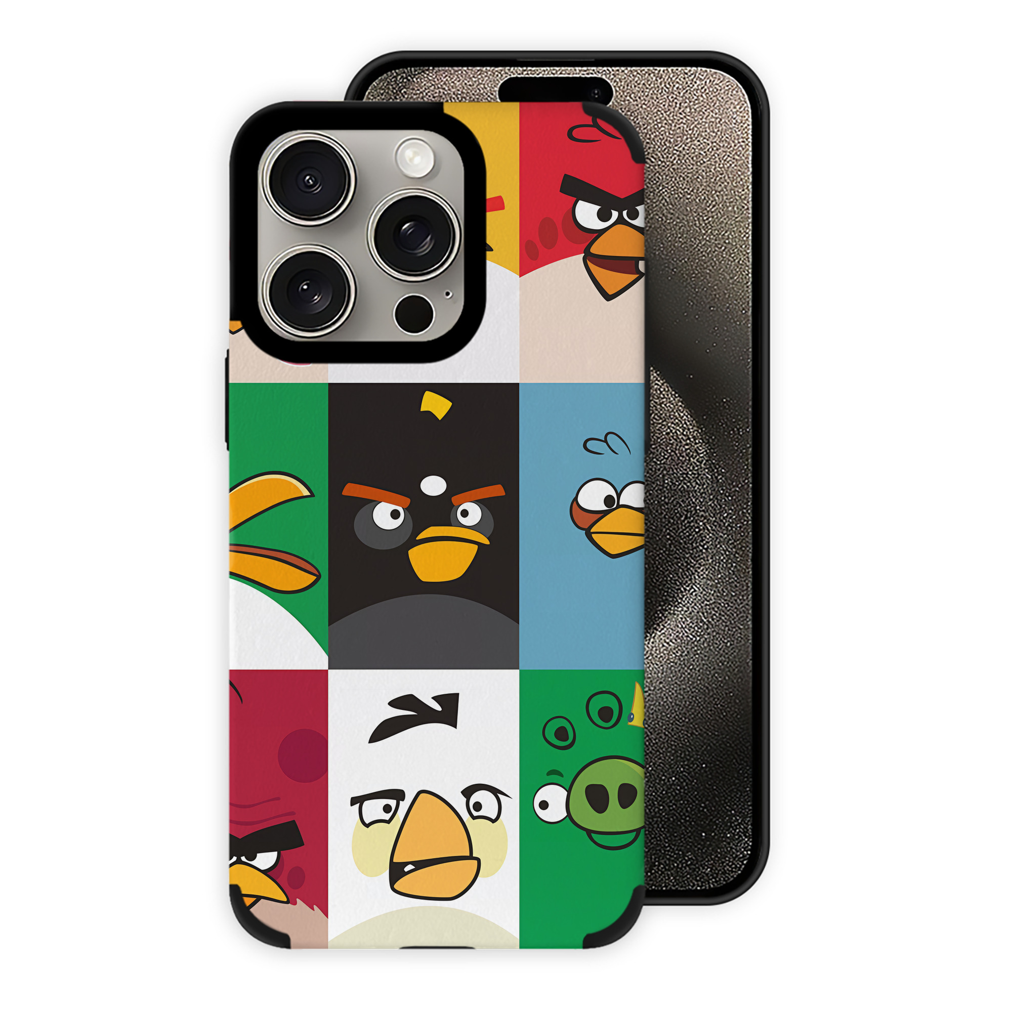 （画像用） Angry Birds アングリーバード 【iPhone15ProMax対応】 PUレザー スマホケース 耐衝撃＆黄変防止