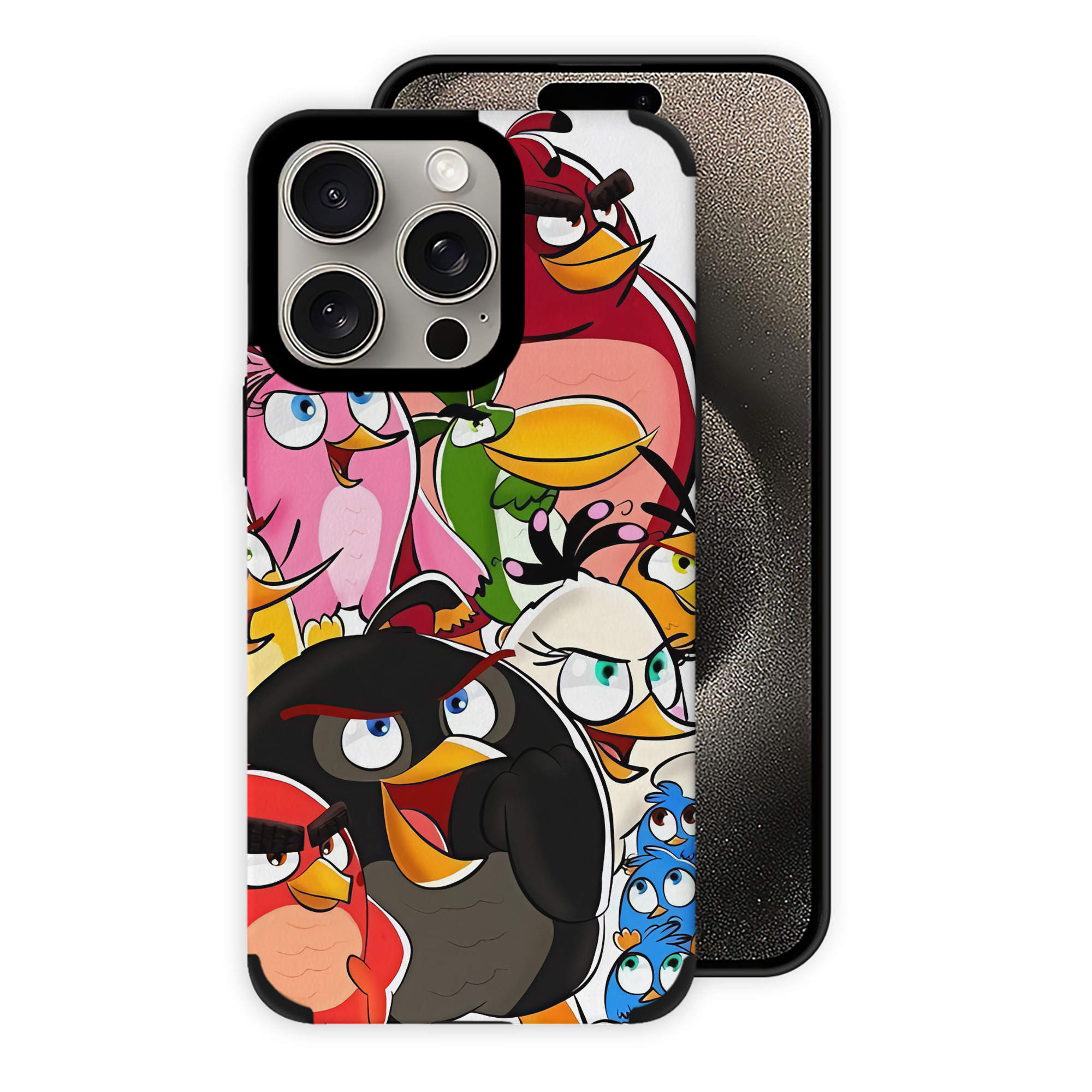 （画像用） Angry Birds アングリーバード 【iPhone15ProMax対応】 PUレザー スマホケース 耐衝撃＆黄変防止