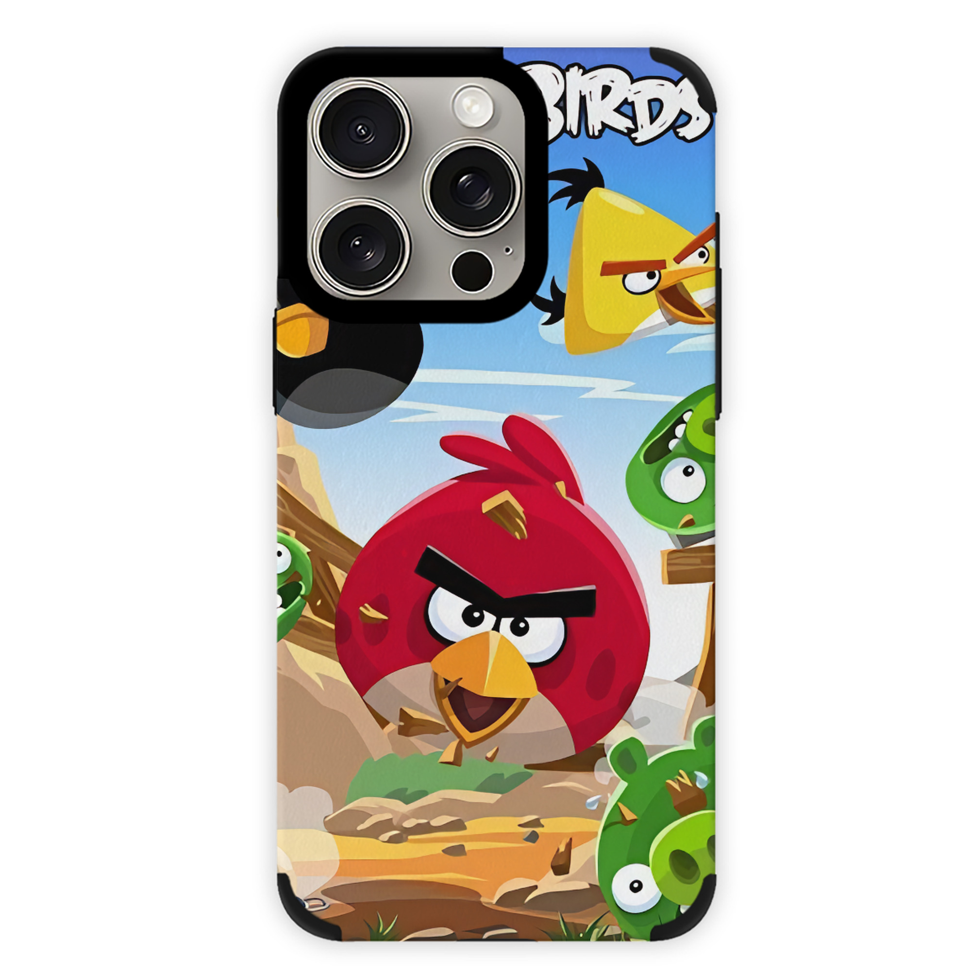 （画像用） Angry Birds アングリーバード 【iPhone15ProMax対応】 PUレザー スマホケース 耐衝撃＆黄変防止