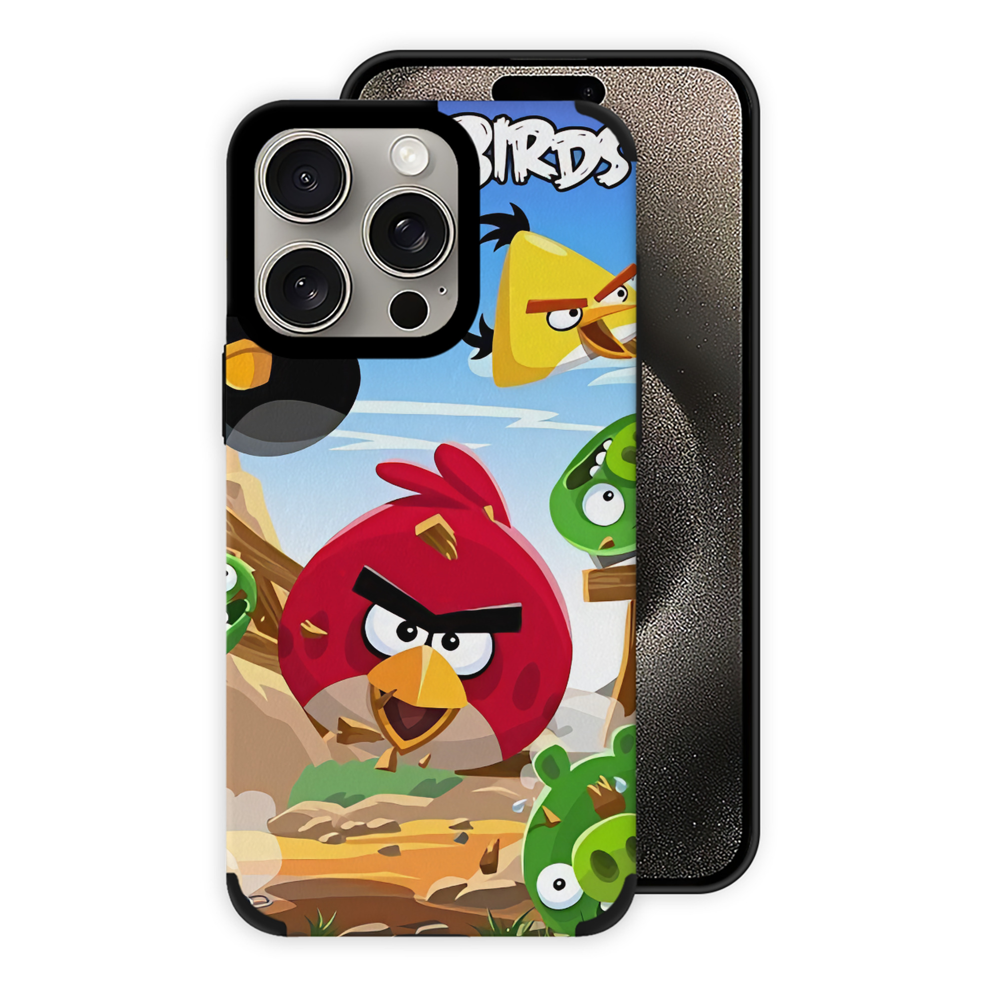 （画像用） Angry Birds アングリーバード 【iPhone15ProMax対応】 PUレザー スマホケース 耐衝撃＆黄変防止