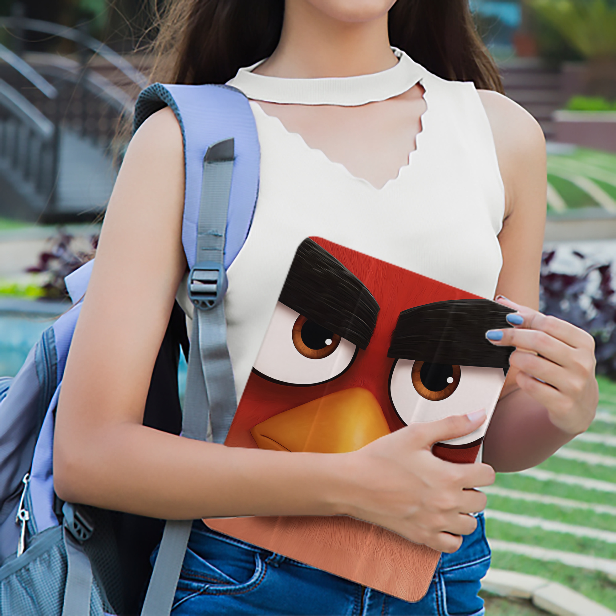 Angry Birds アングリーバード IPad ケース ペン収納付き 三つ折りスタンド PUレザー×シリコン 対応機種9.5/10.5/10.9インチ