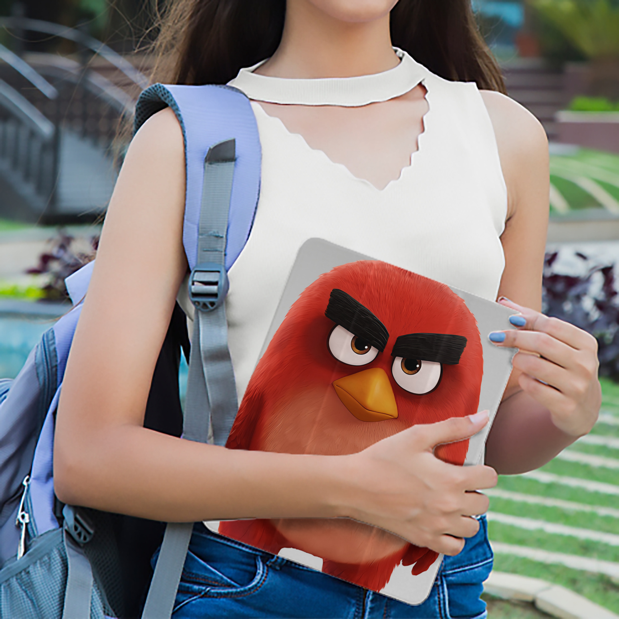 Angry Birds アングリーバード IPad ケース ペン収納付き 三つ折りスタンド PUレザー×シリコン 対応機種9.5/10.5/10.9インチ