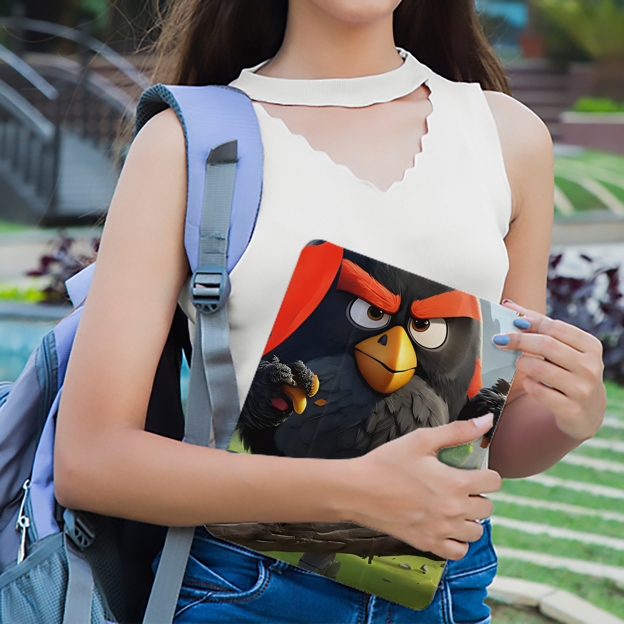 Angry Birds アングリーバード IPad ケース ペン収納付き 三つ折りスタンド PUレザー×シリコン 対応機種9.5/10.5/10.9インチ