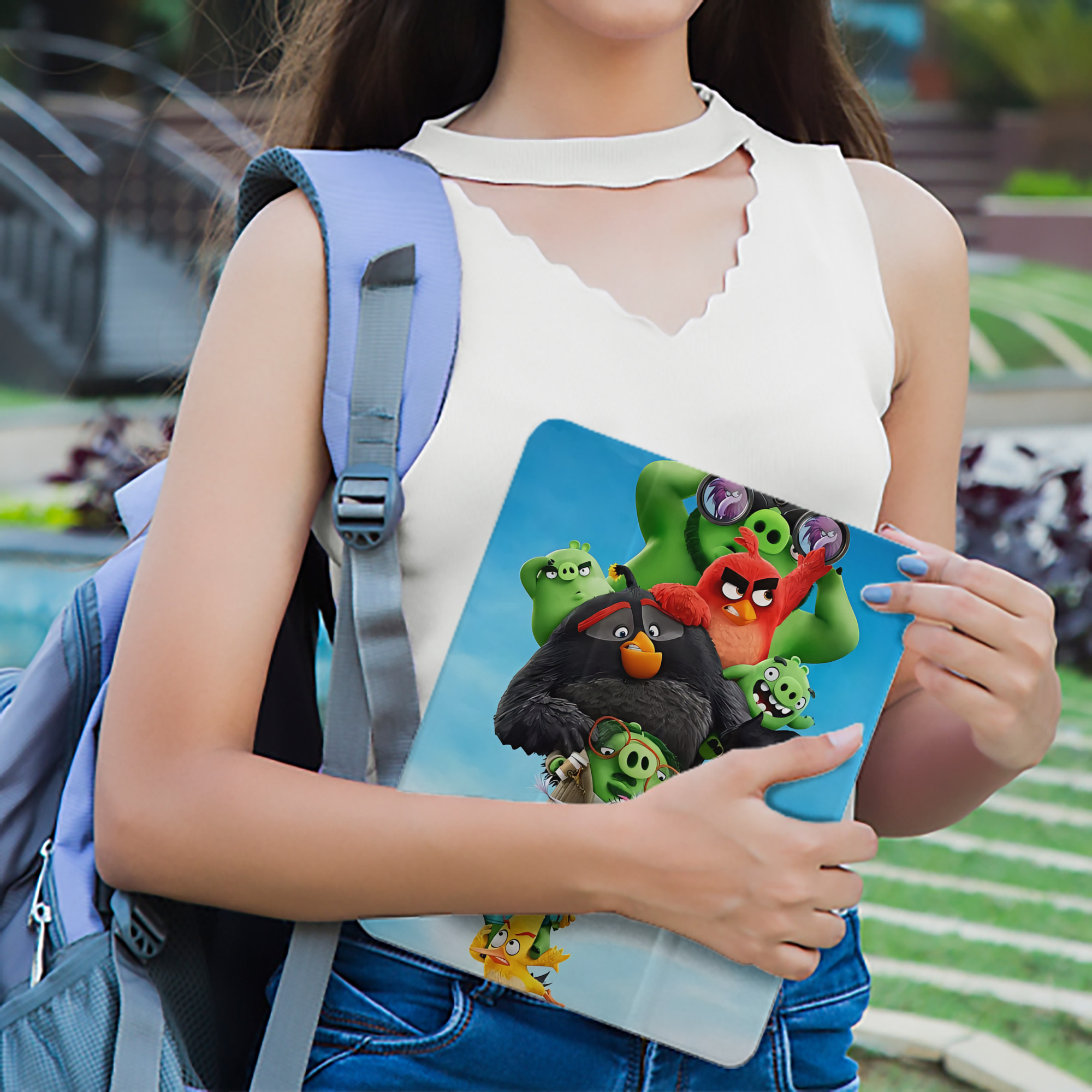 Angry Birds アングリーバード IPad ケース ペン収納付き 三つ折りスタンド PUレザー×シリコン 対応機種9.5/10.5/10.9インチ
