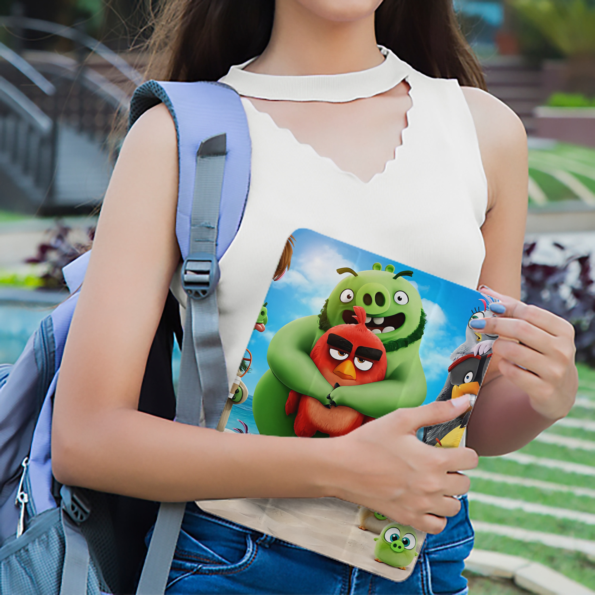Angry Birds アングリーバード IPad ケース ペン収納付き 三つ折りスタンド PUレザー×シリコン 対応機種9.5/10.5/10.9インチ