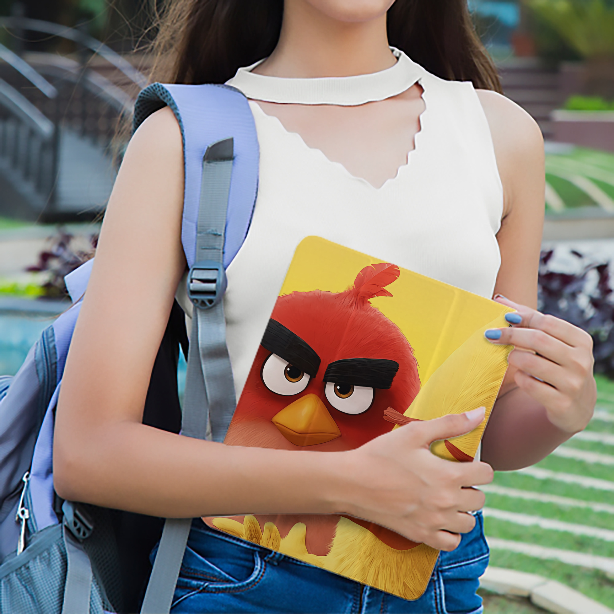 Angry Birds アングリーバード IPad ケース ペン収納付き 三つ折りスタンド PUレザー×シリコン 対応機種9.5/10.5/10.9インチ