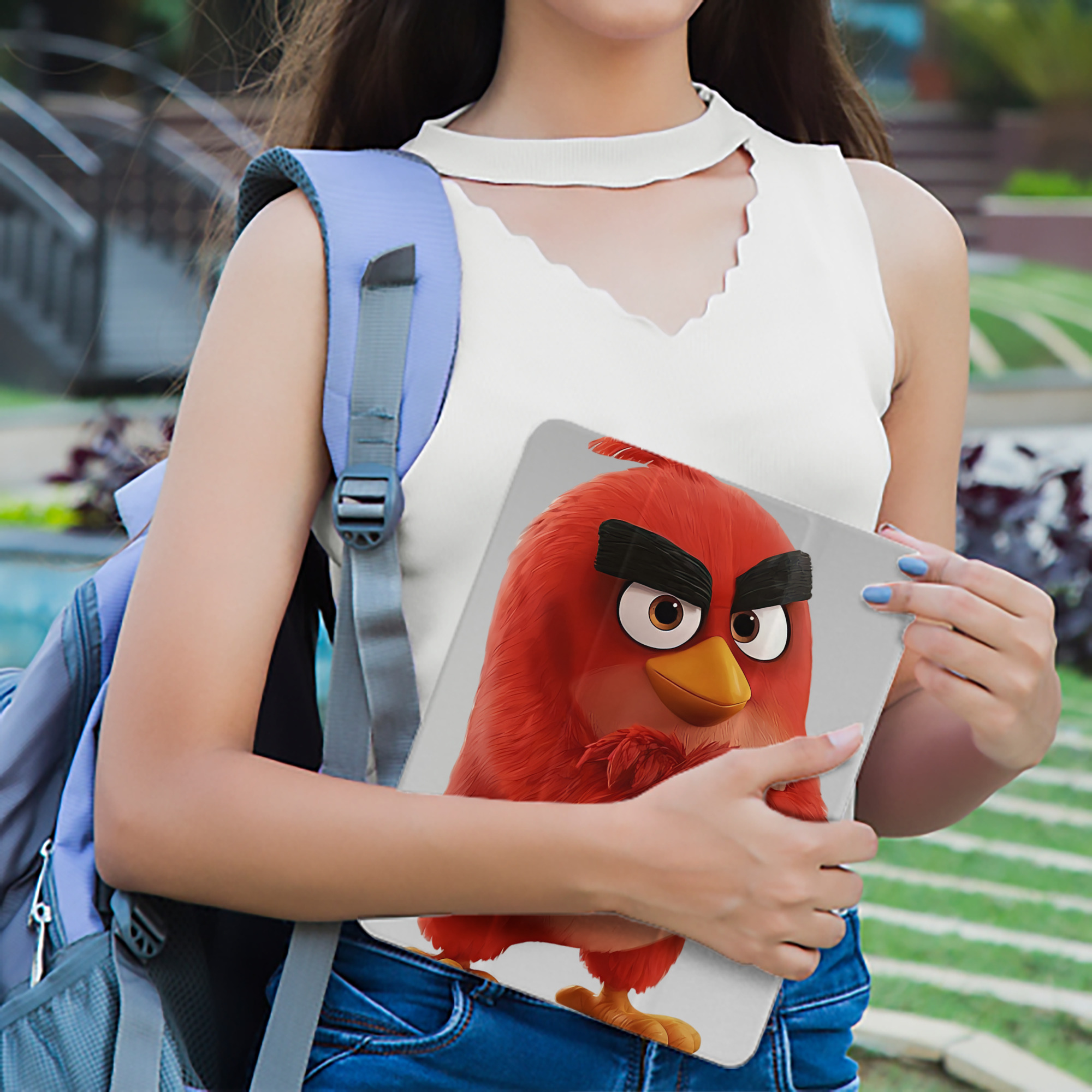Angry Birds アングリーバード IPad ケース ペン収納付き 三つ折りスタンド PUレザー×シリコン 対応機種9.5/10.5/10.9インチ