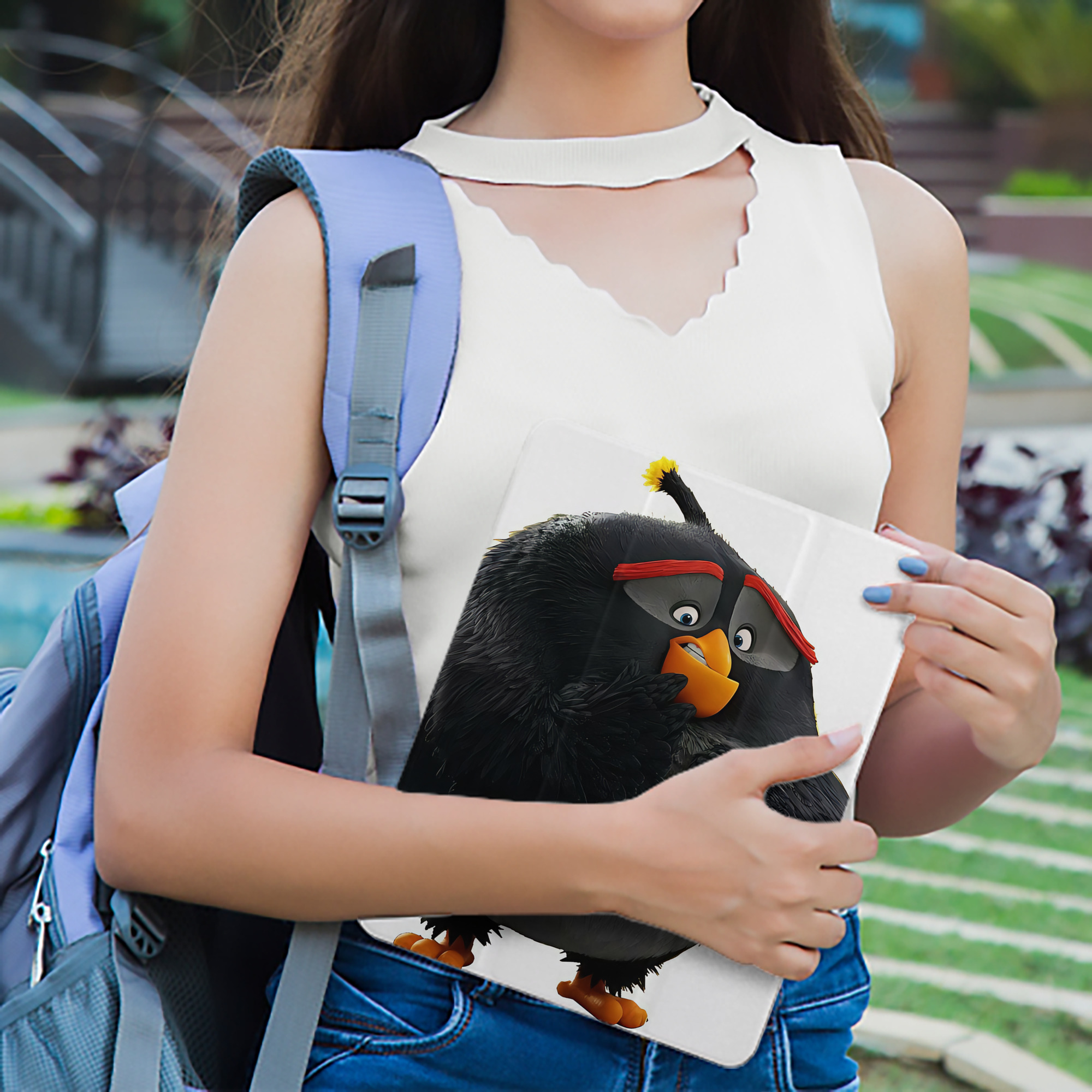 Angry Birds アングリーバード IPad ケース ペン収納付き 三つ折りスタンド PUレザー×シリコン 対応機種9.5/10.5/10.9インチ