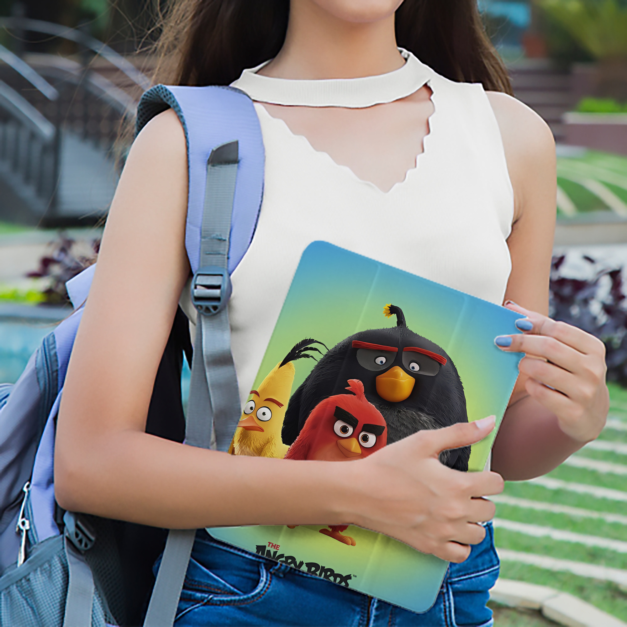 Angry Birds アングリーバード IPad ケース ペン収納付き 三つ折りスタンド PUレザー×シリコン 対応機種9.5/10.5/10.9インチ