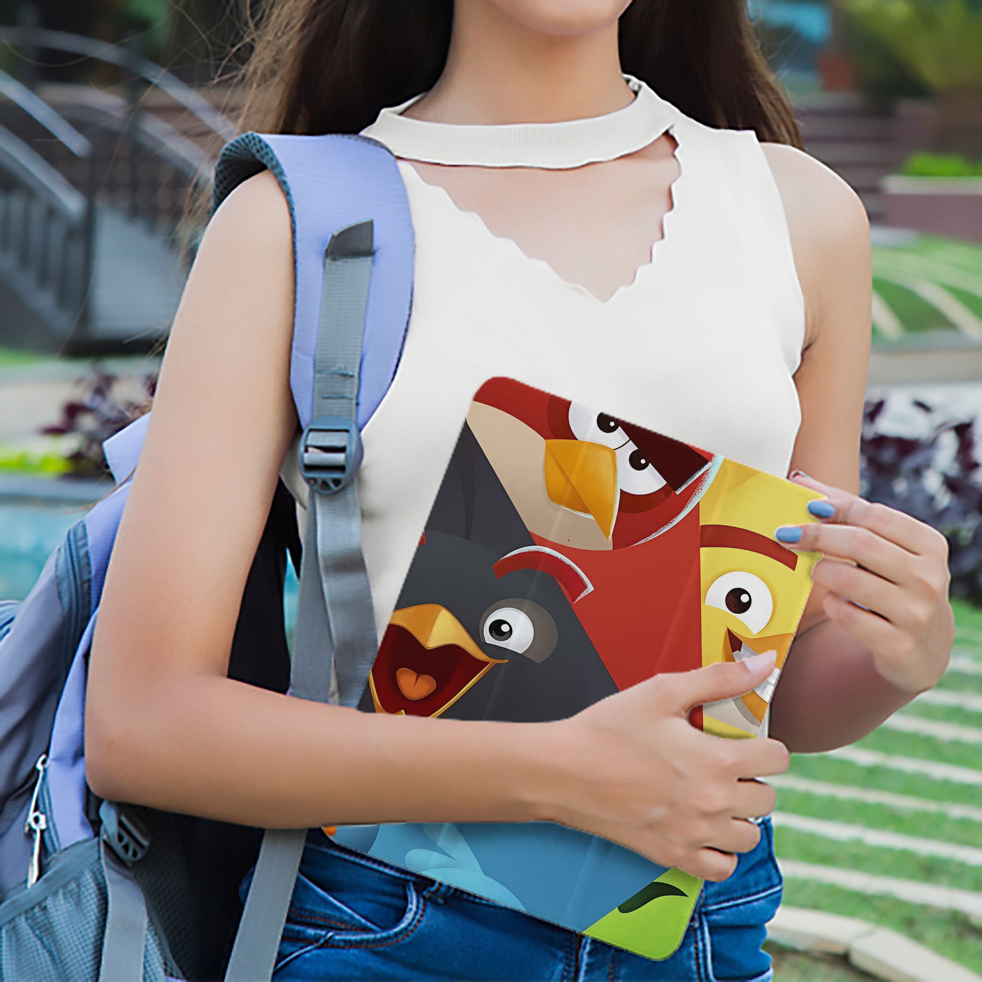 Angry Birds アングリーバード IPad ケース ペン収納付き 三つ折りスタンド PUレザー×シリコン 対応機種9.5/10.5/10.9インチ