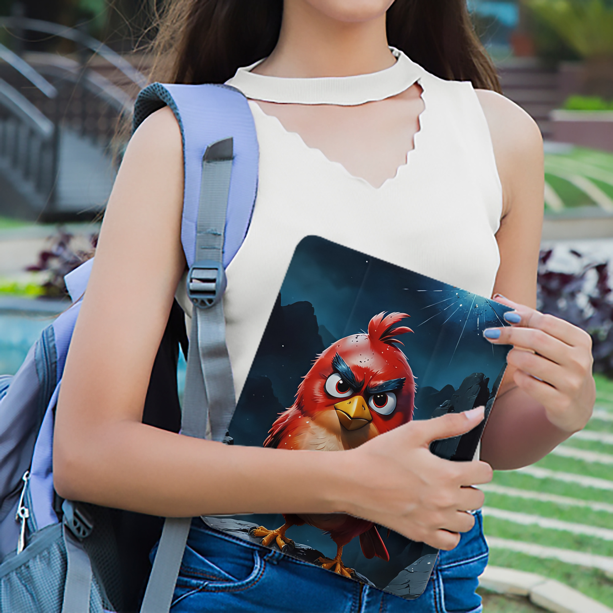 Angry Birds アングリーバード IPad ケース ペン収納付き 三つ折りスタンド PUレザー×シリコン 対応機種9.5/10.5/10.9インチ
