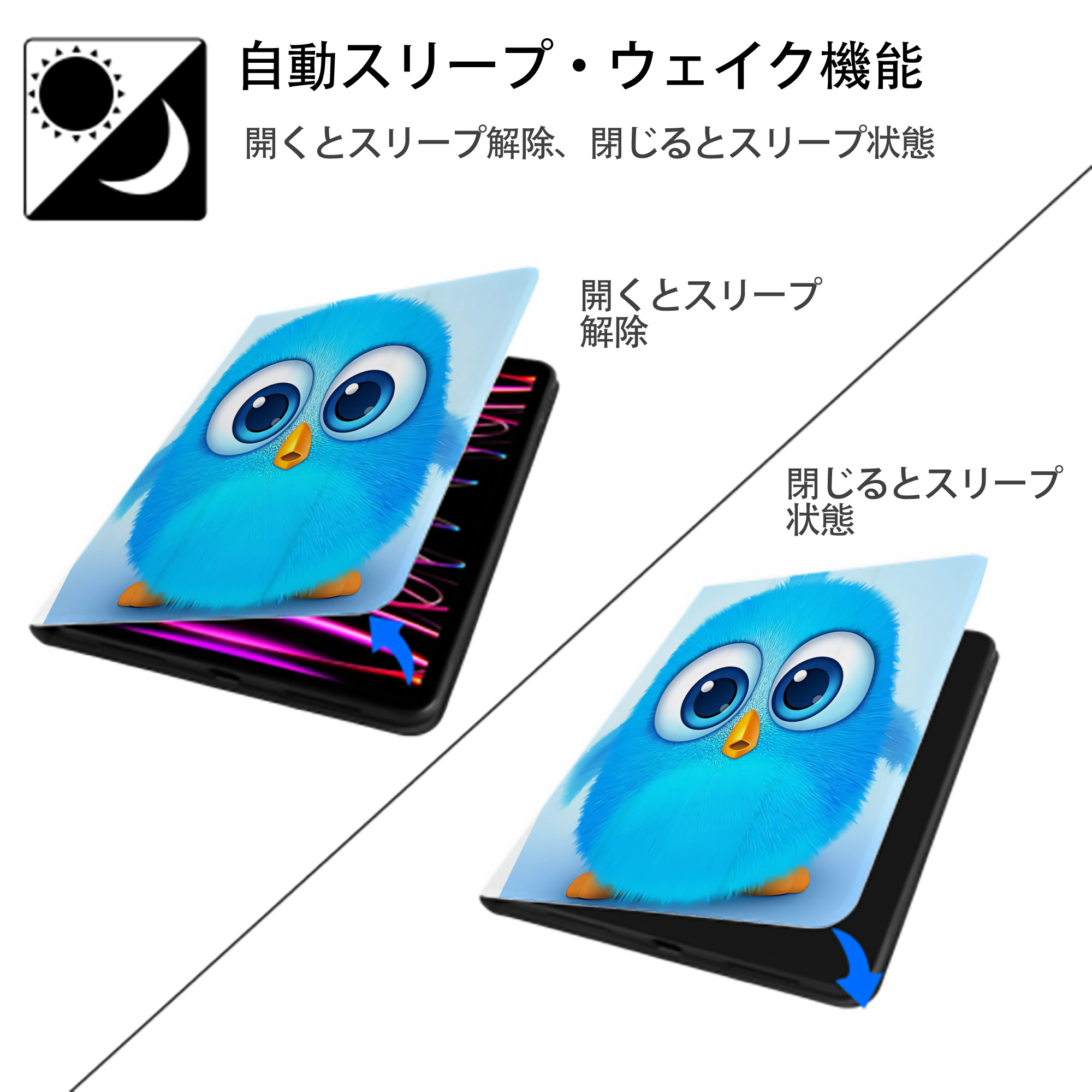 Angry Birds アングリーバード IPad ケース ペン収納付き 三つ折りスタンド PUレザー×シリコン 対応機種9.5/10.5/10.9インチ