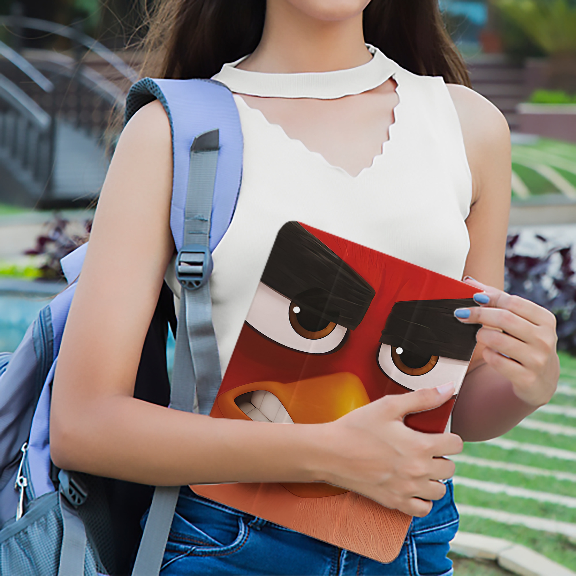 Angry Birds アングリーバード IPad ケース ペン収納付き 三つ折りスタンド PUレザー×シリコン 対応機種9.5/10.5/10.9インチ