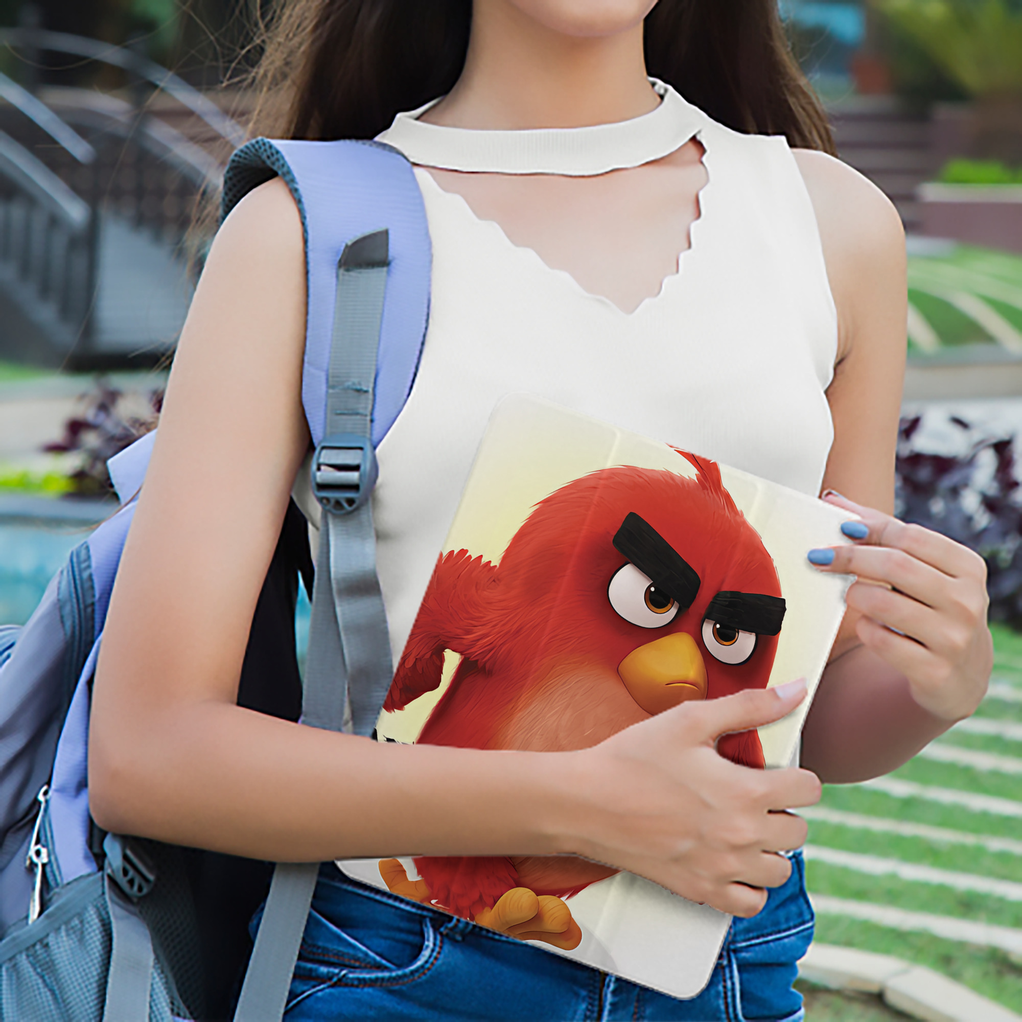 Angry Birds アングリーバード IPad ケース ペン収納付き 三つ折りスタンド PUレザー×シリコン 対応機種9.5/10.5/10.9インチ