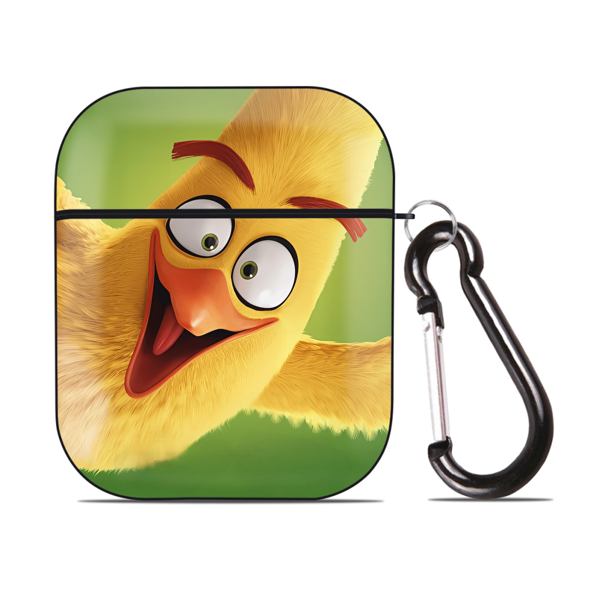 （画像用） Angry Birds アングリーバード AirPods 第2世代保護ケース ハードシェル ブラック 耐衝撃・防指紋・カラビナ付き