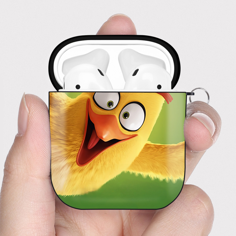 （画像用） Angry Birds アングリーバード AirPods 第2世代保護ケース ハードシェル ブラック 耐衝撃・防指紋・カラビナ付き