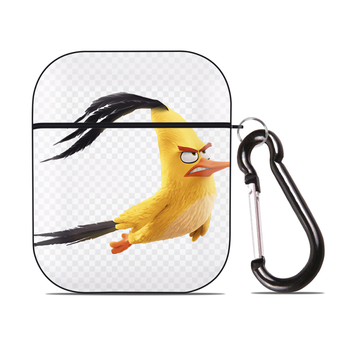（画像用） Angry Birds アングリーバード AirPods 第2世代保護ケース ハードシェル ブラック 耐衝撃・防指紋・カラビナ付き