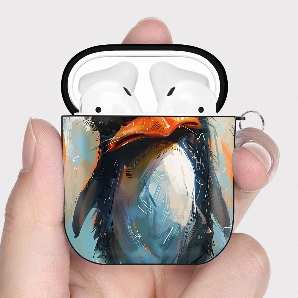 （画像用） Angry Birds アングリーバード AirPods 第2世代保護ケース ハードシェル ブラック 耐衝撃・防指紋・カラビナ付き