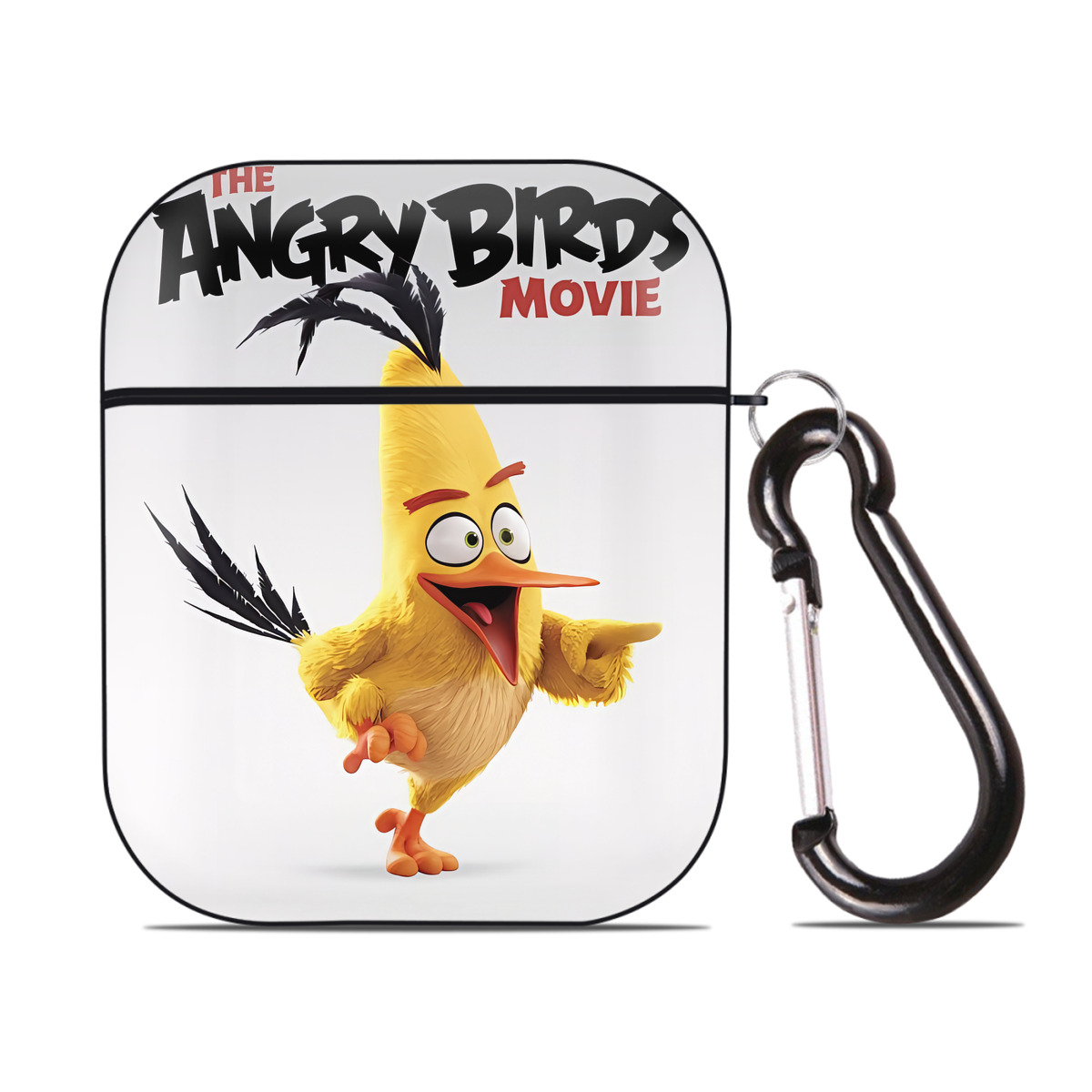 （画像用） Angry Birds アングリーバード AirPods 第2世代保護ケース ハードシェル ブラック 耐衝撃・防指紋・カラビナ付き