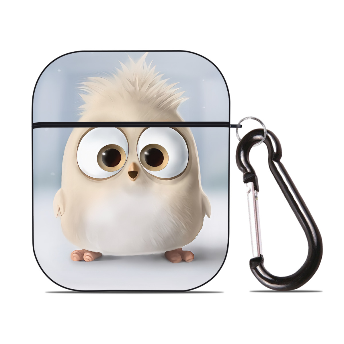 （画像用） Angry Birds アングリーバード AirPods 第2世代保護ケース ハードシェル ブラック 耐衝撃・防指紋・カラビナ付き