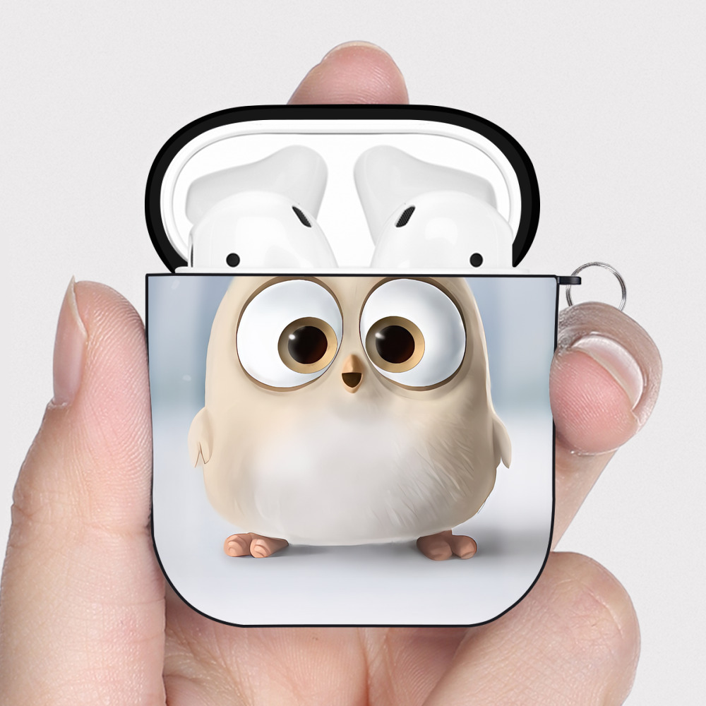 （画像用） Angry Birds アングリーバード AirPods 第2世代保護ケース ハードシェル ブラック 耐衝撃・防指紋・カラビナ付き