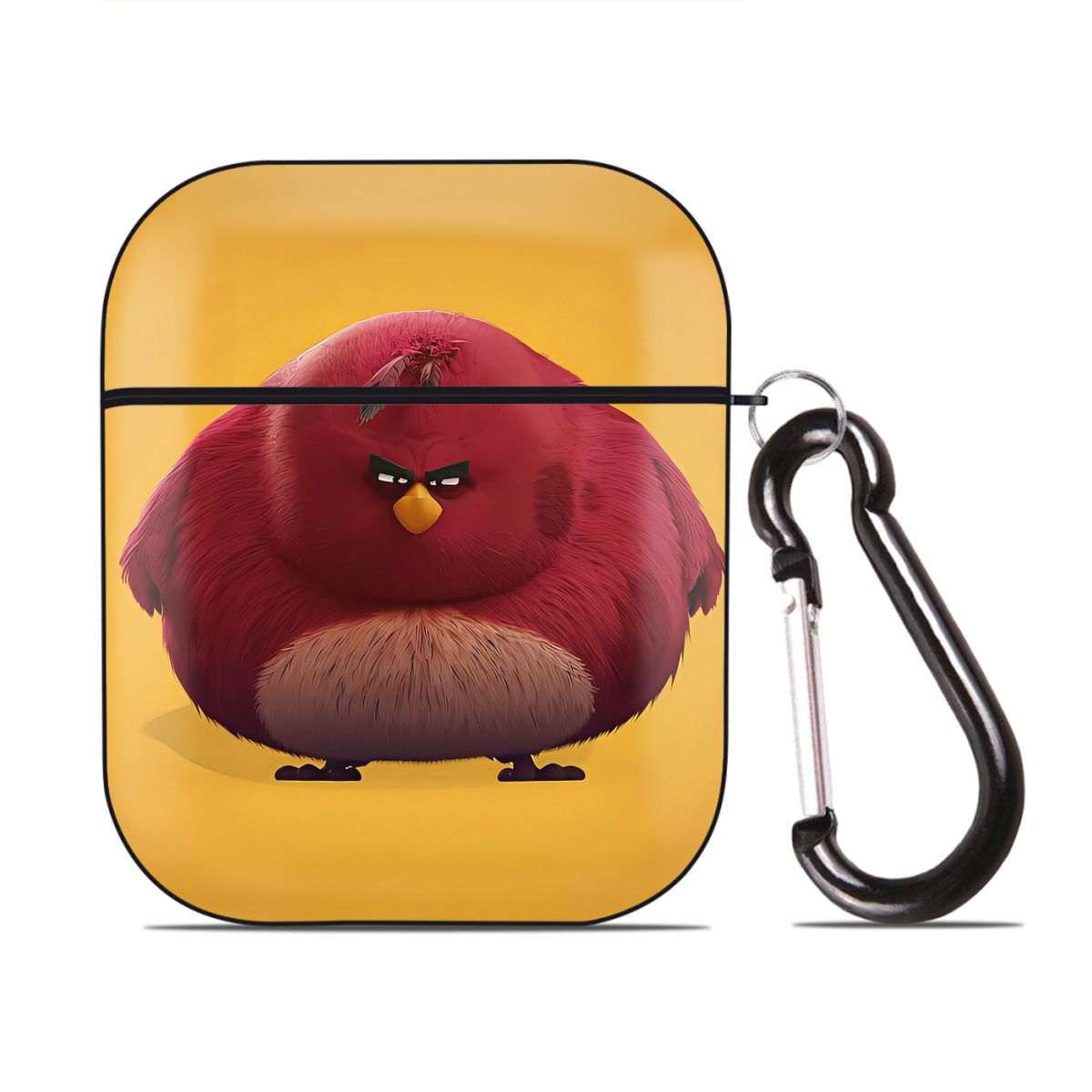（画像用） Angry Birds アングリーバード AirPods 第2世代保護ケース ハードシェル ブラック 耐衝撃・防指紋・カラビナ付き