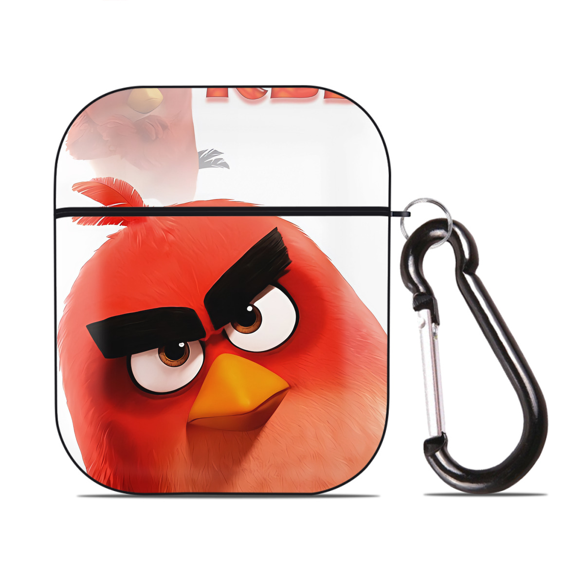 （画像用） Angry Birds アングリーバード AirPods 第2世代保護ケース ハードシェル ブラック 耐衝撃・防指紋・カラビナ付き