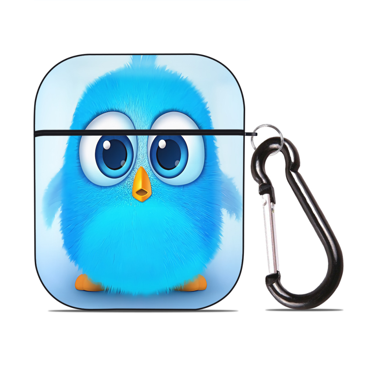 （画像用） Angry Birds アングリーバード AirPods 第2世代保護ケース ハードシェル ブラック 耐衝撃・防指紋・カラビナ付き