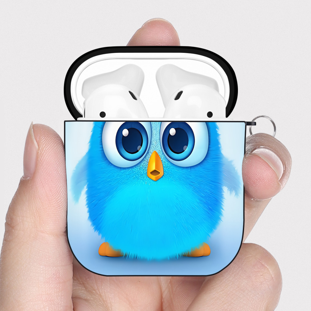 （画像用） Angry Birds アングリーバード AirPods 第2世代保護ケース ハードシェル ブラック 耐衝撃・防指紋・カラビナ付き