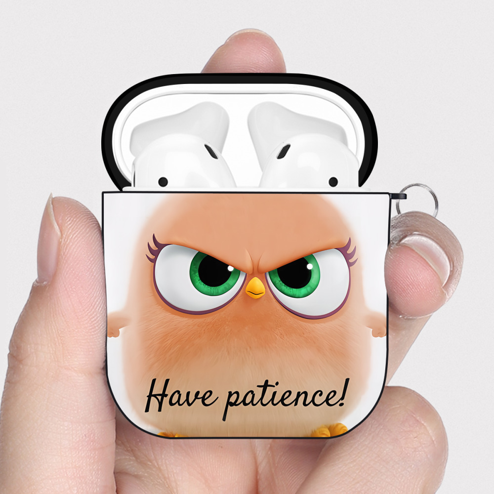 （画像用） Angry Birds アングリーバード AirPods 第2世代保護ケース ハードシェル ブラック 耐衝撃・防指紋・カラビナ付き