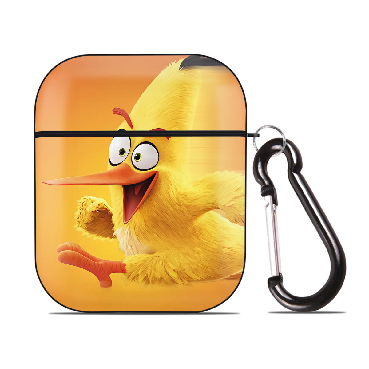 （画像用） Angry Birds アングリーバード AirPods 第2世代保護ケース ハードシェル ブラック 耐衝撃・防指紋・カラビナ付き