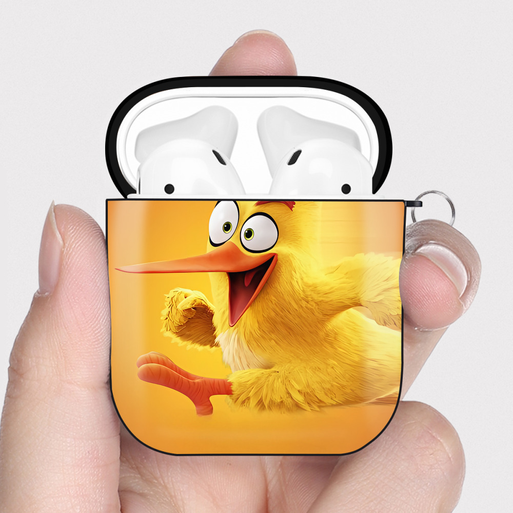 （画像用） Angry Birds アングリーバード AirPods 第2世代保護ケース ハードシェル ブラック 耐衝撃・防指紋・カラビナ付き