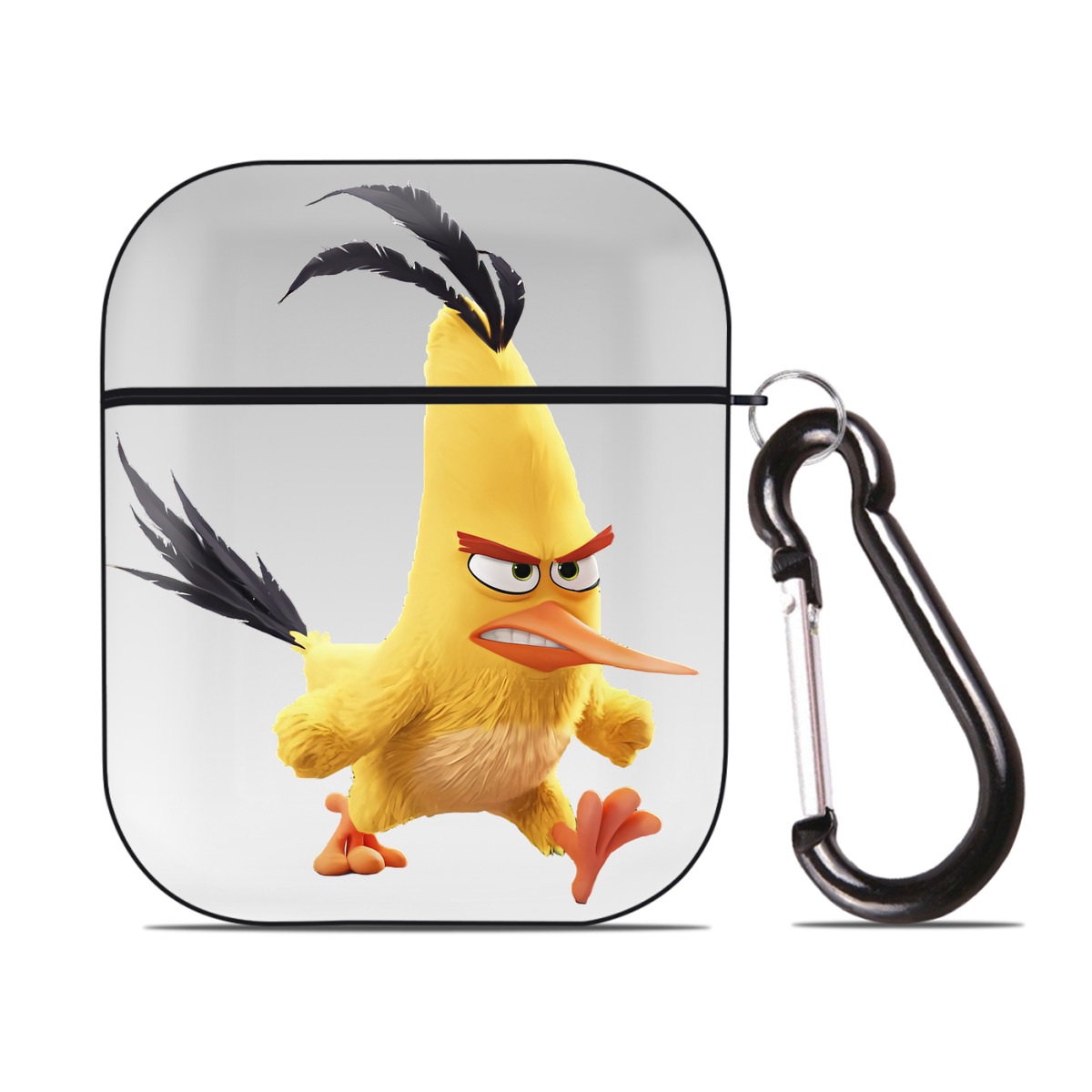 （画像用） Angry Birds アングリーバード AirPods 第2世代保護ケース ハードシェル ブラック 耐衝撃・防指紋・カラビナ付き