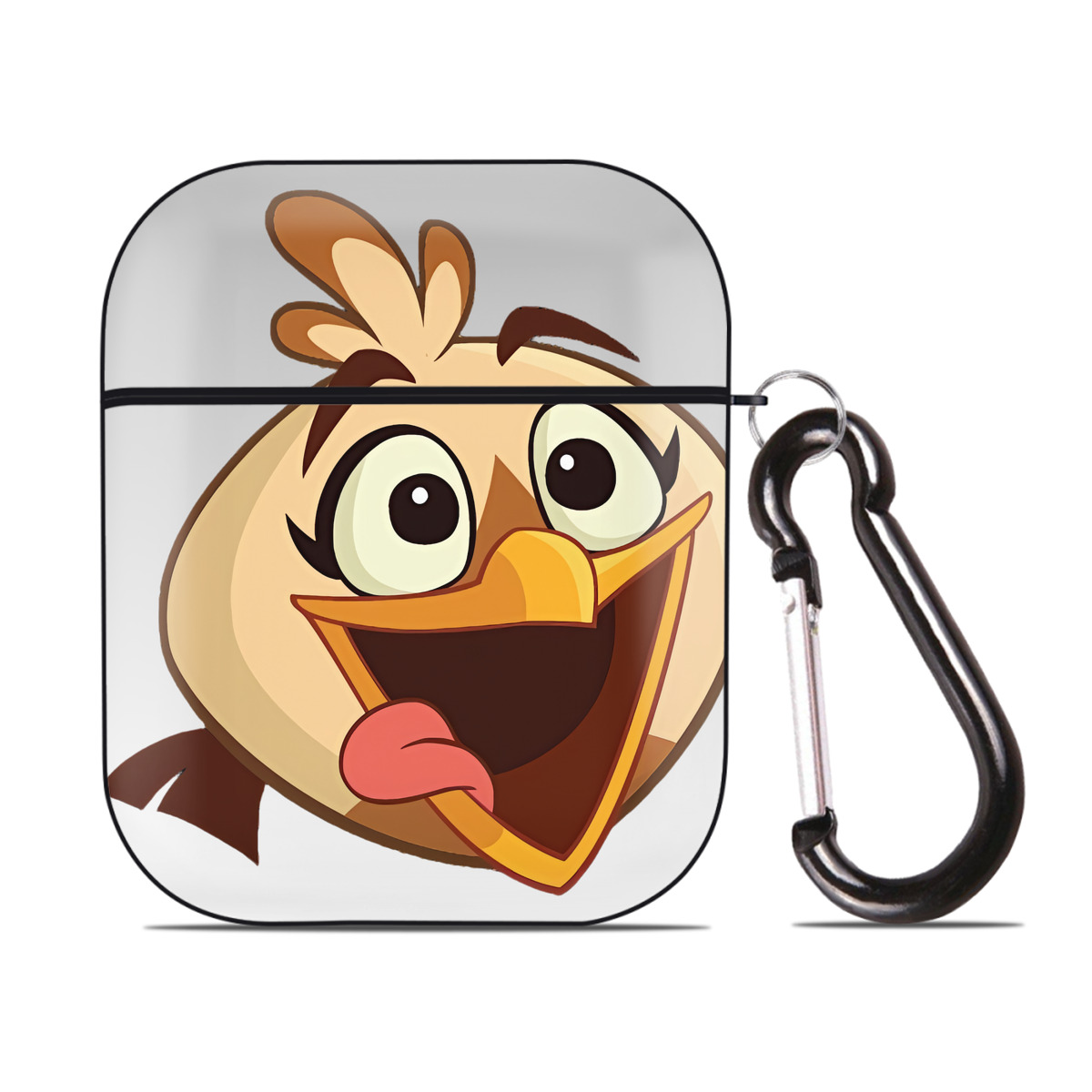 （画像用） Angry Birds アングリーバード AirPods 第2世代保護ケース ハードシェル ブラック 耐衝撃・防指紋・カラビナ付き