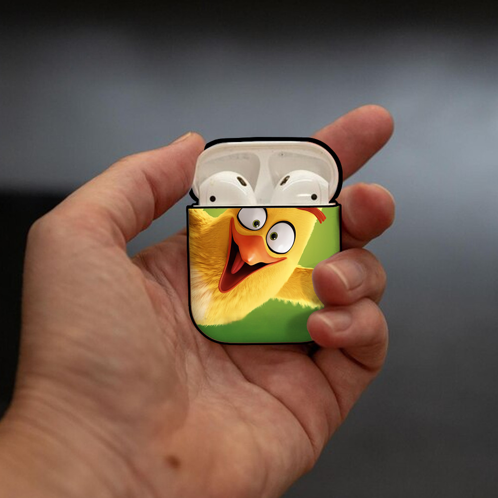 Angry Birds アングリーバード AirPods 第2世代保護ケース ハードシェル ブラック 耐衝撃・防指紋・カラビナ付き
