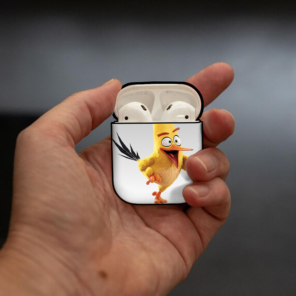 Angry Birds アングリーバード AirPods 第2世代保護ケース ハードシェル ブラック 耐衝撃・防指紋・カラビナ付き