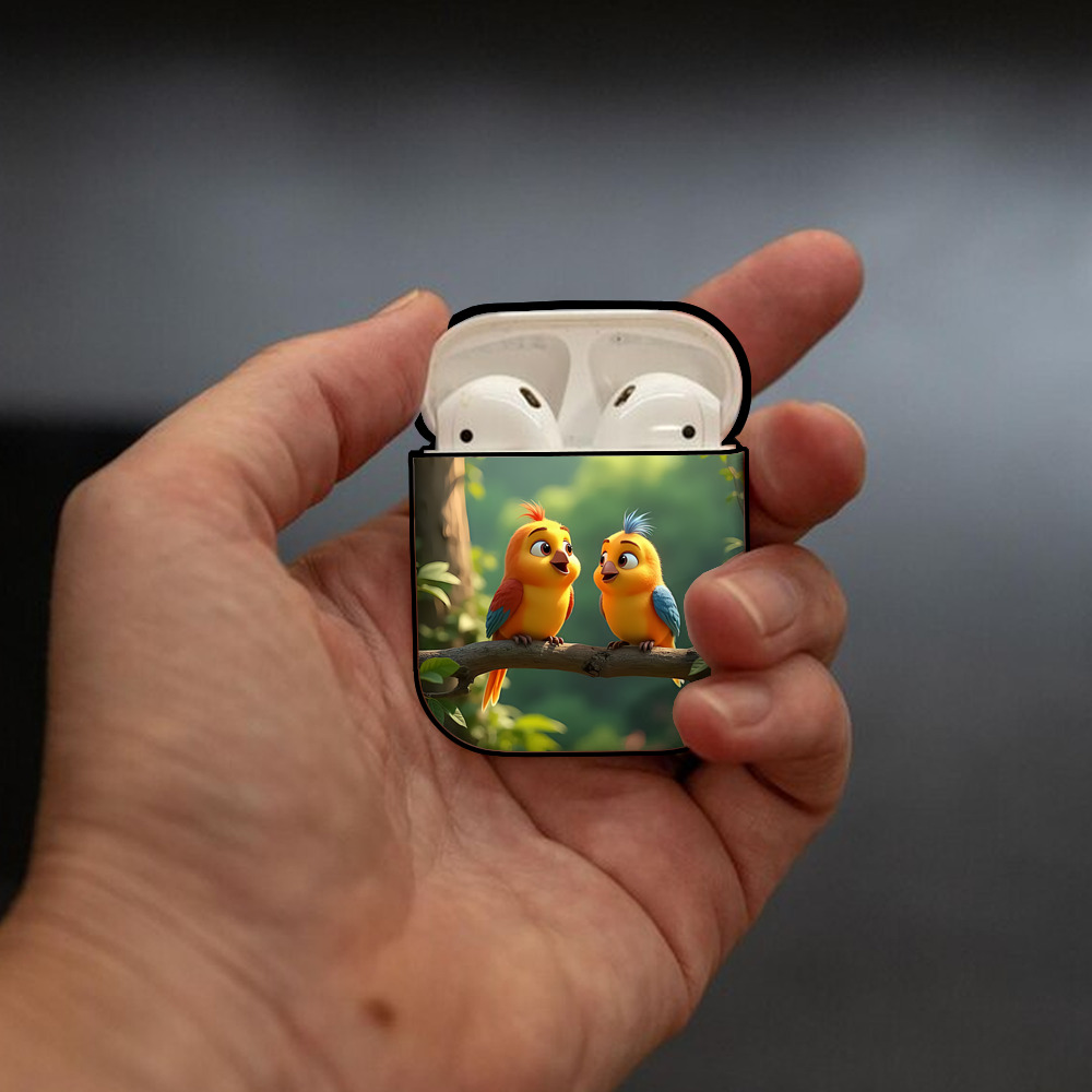 Angry Birds アングリーバード AirPods 第2世代保護ケース ハードシェル ブラック 耐衝撃・防指紋・カラビナ付き