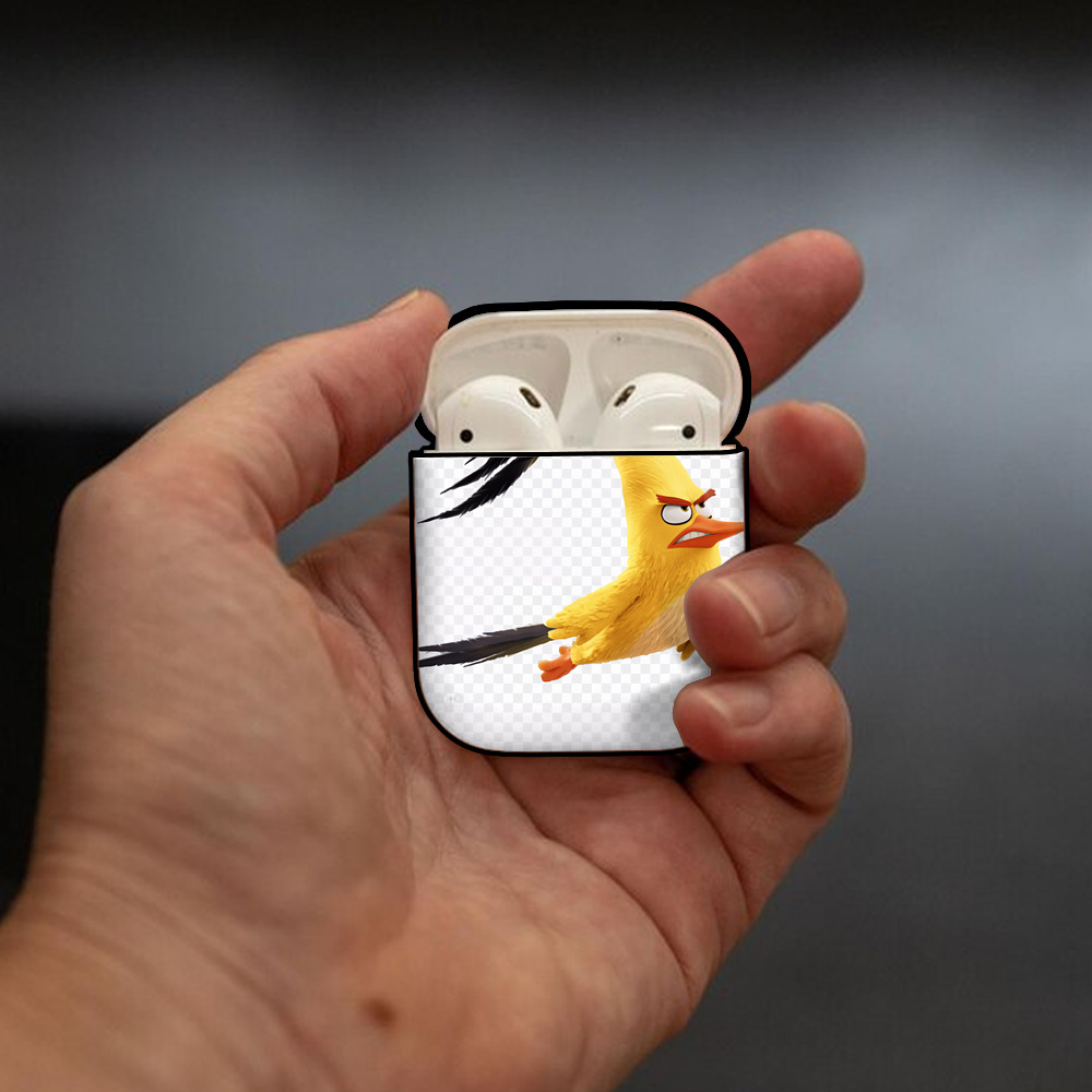 Angry Birds アングリーバード AirPods 第2世代保護ケース ハードシェル ブラック 耐衝撃・防指紋・カラビナ付き