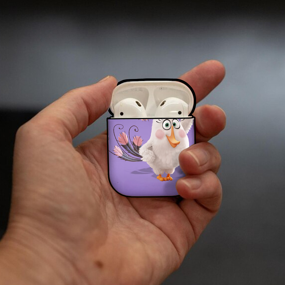 Angry Birds アングリーバード AirPods 第2世代保護ケース ハードシェル ブラック 耐衝撃・防指紋・カラビナ付き